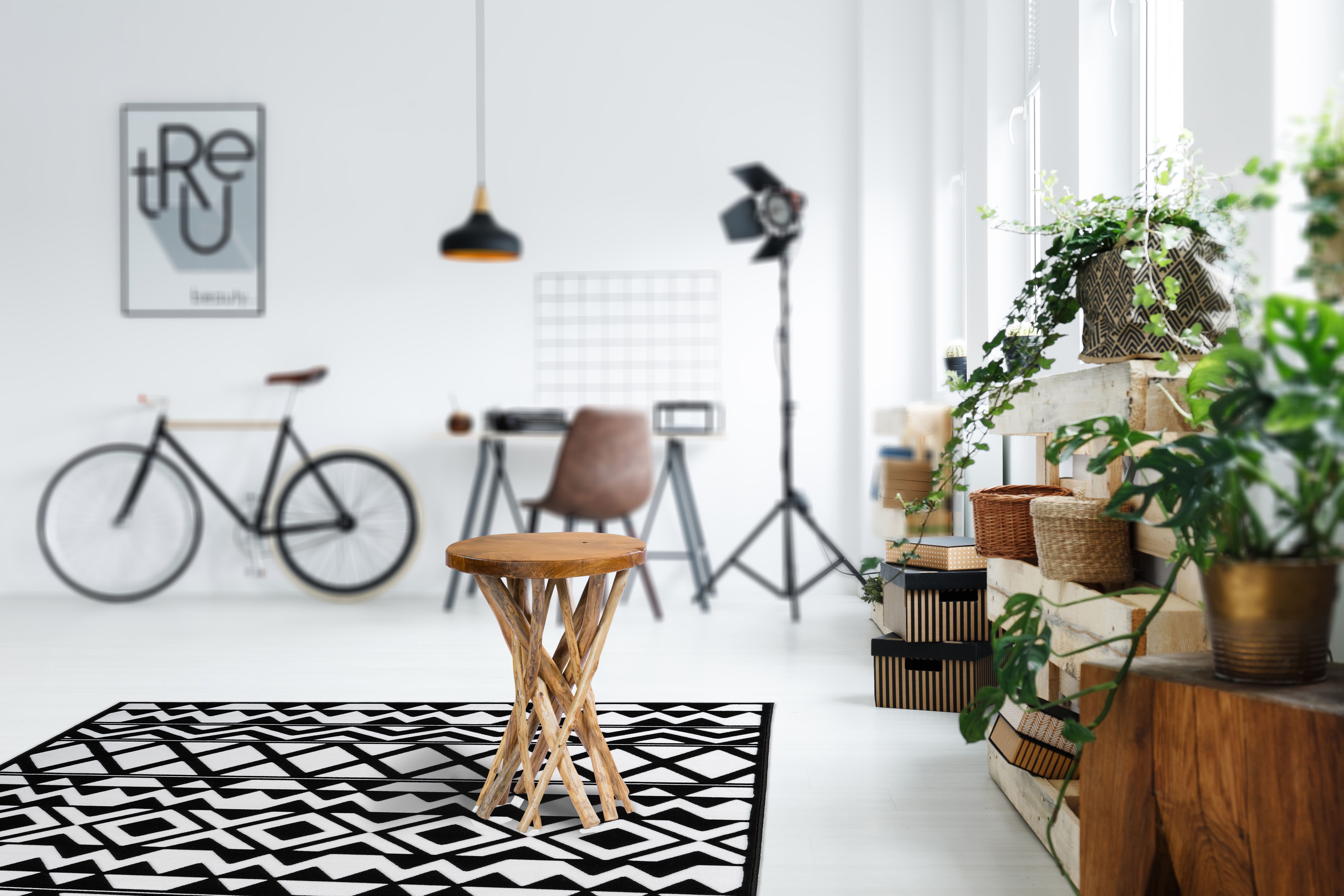 Kayoom Bijzettafel Radix 125, hoogwaardig teak hout, natuurdesign Hoogwaardig teak, stabiele constructie, gedetailleerd handwerk (1 stuk)