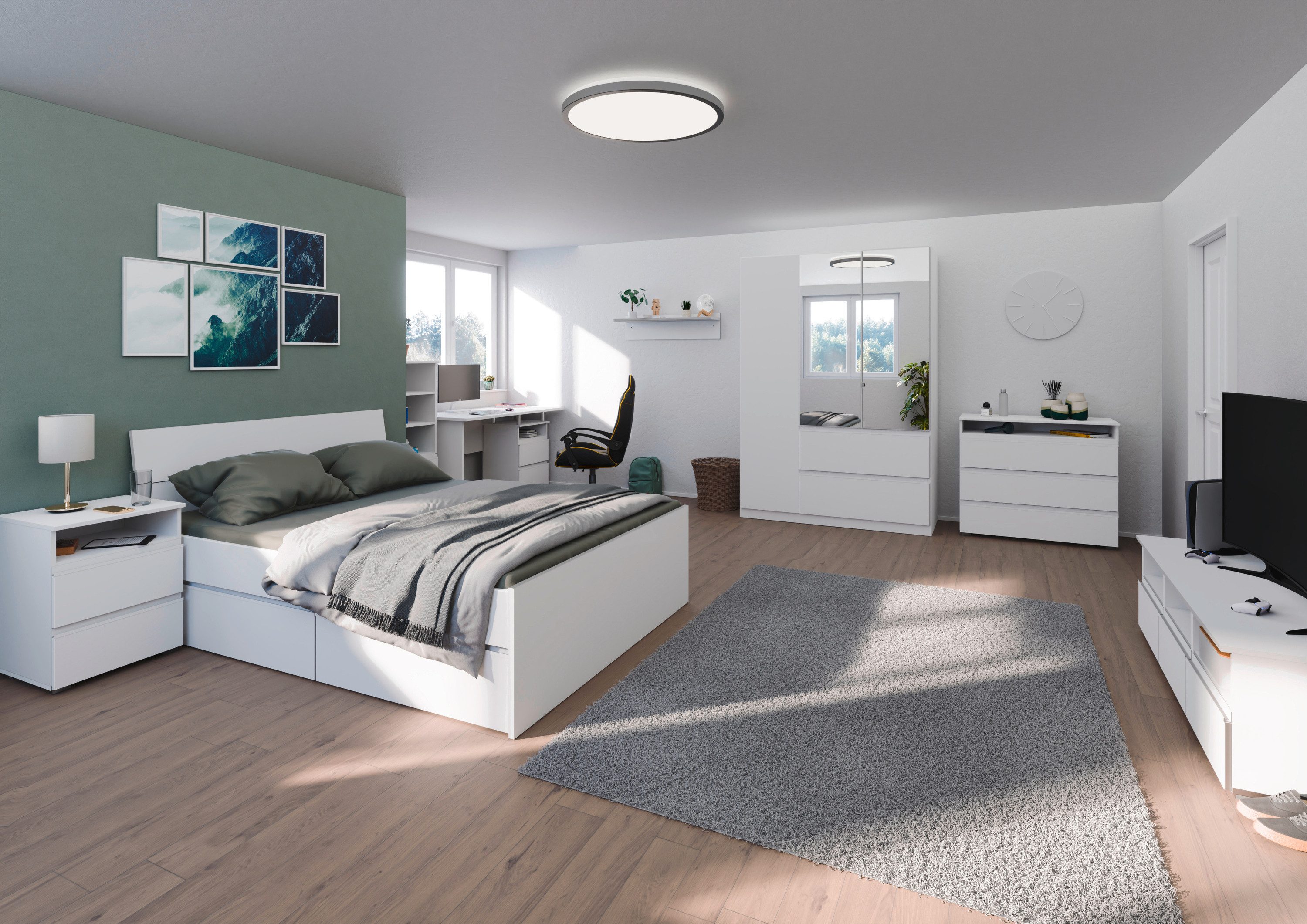 rauch Bureau Opbergruimte Kinderbureau Jongerenbureau JOEL met praktische niche en twee lades made in germany