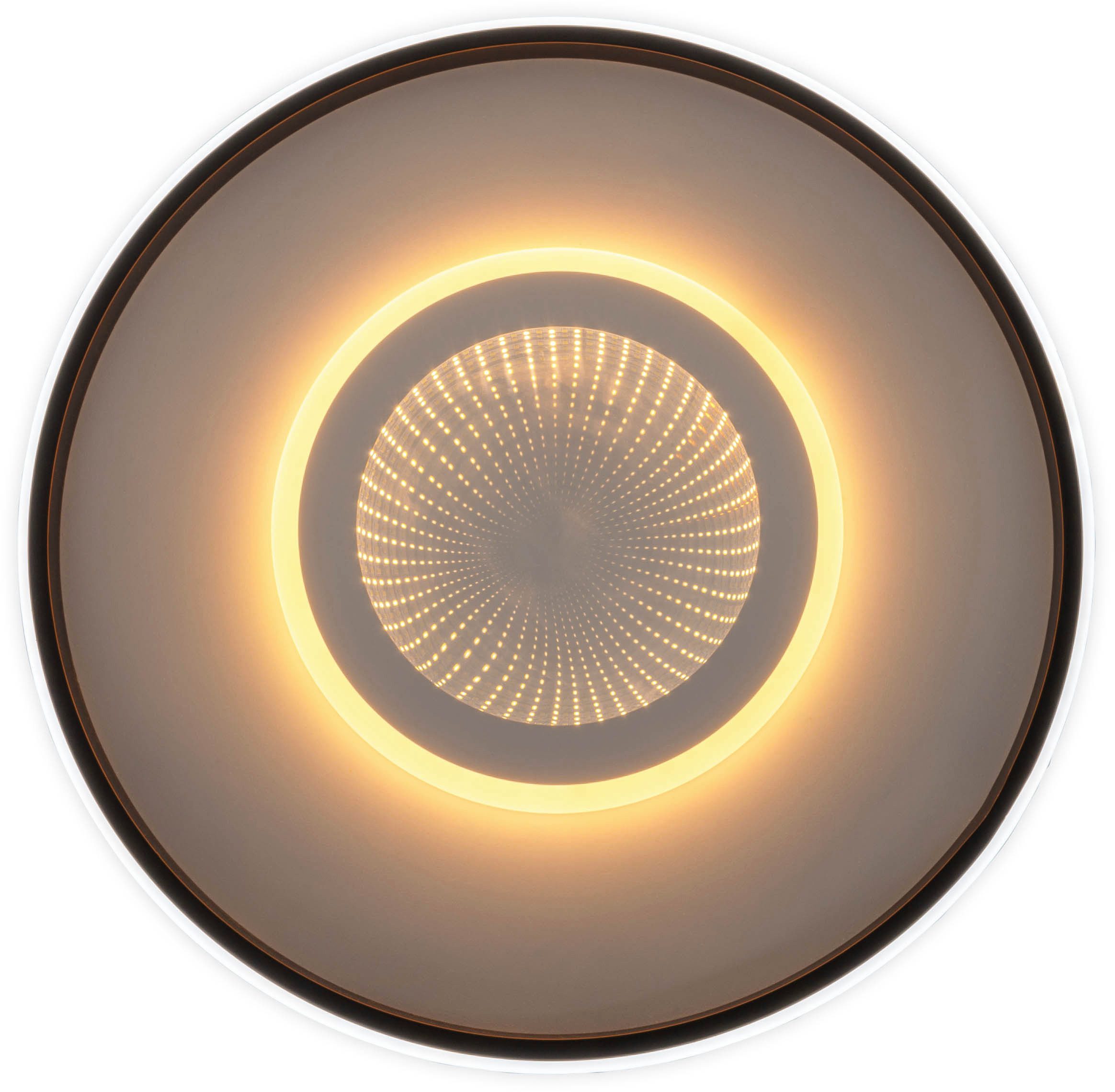 my home Led-plafondlamp Mona plafondlamp met Infinity 3D effect D: 50 cm, dimbaar, incl. geheugen, CCT, afstandsbediening, 40W, Tunnel Mirror (1 stuk)