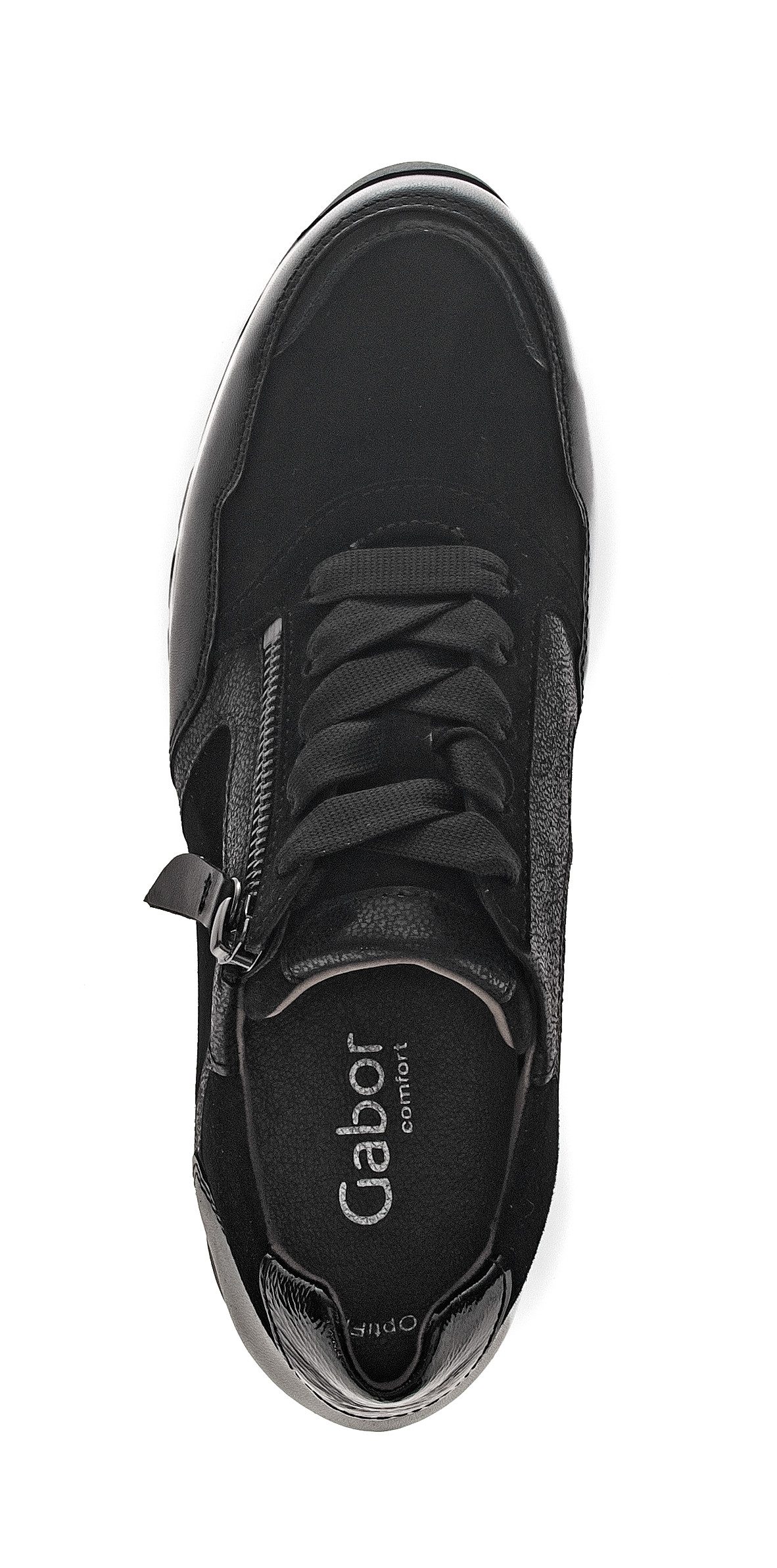 Gabor Sneakers met sleehak Turijn , vrijetijdsschoen, halfschoen, veterschoen met comfortbreedte h (=zeer breed)