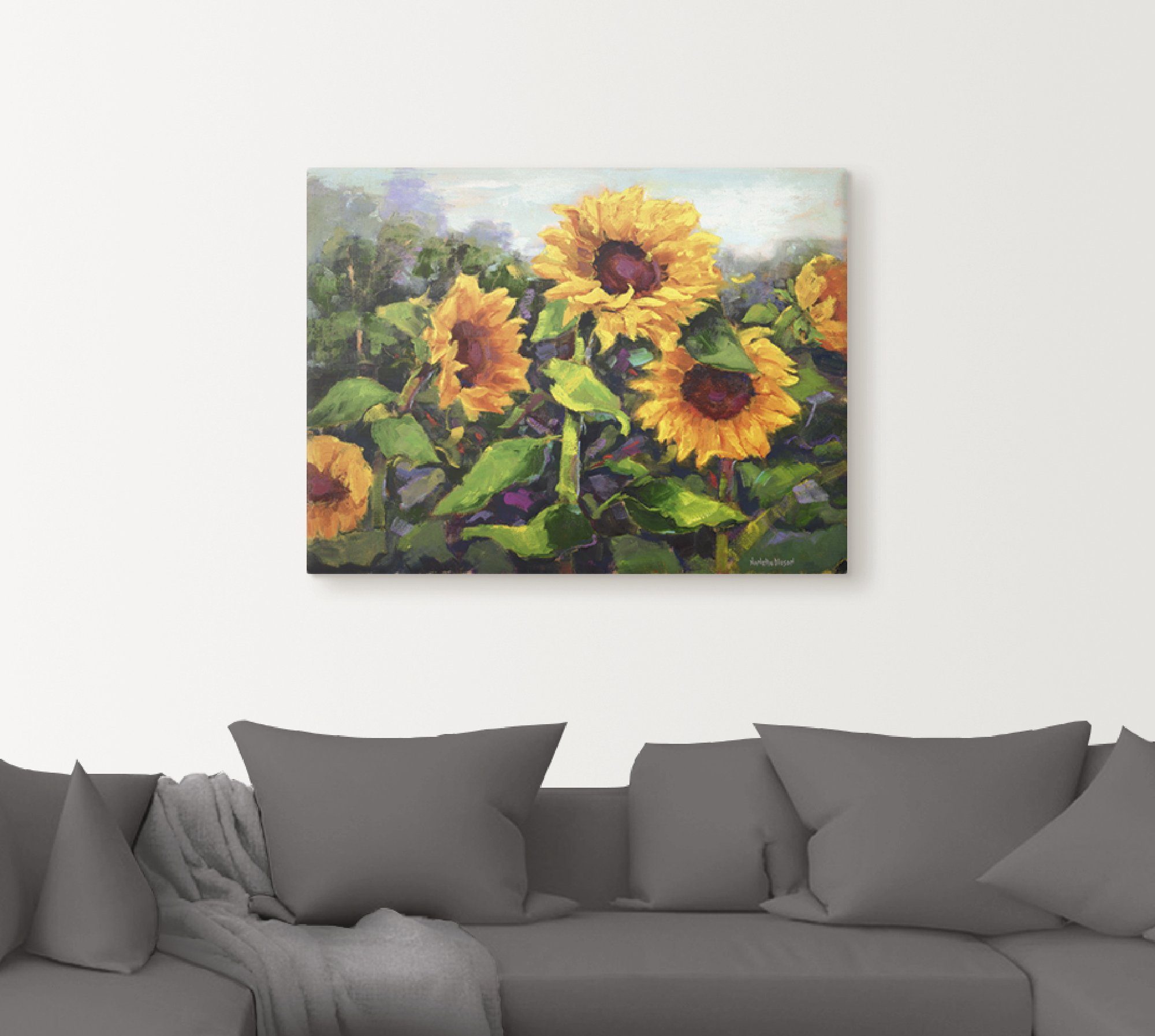 Artland Artprint Het ontwaken van de zonnebloemen IV als artprint op linnen, poster in verschillende formaten maten
