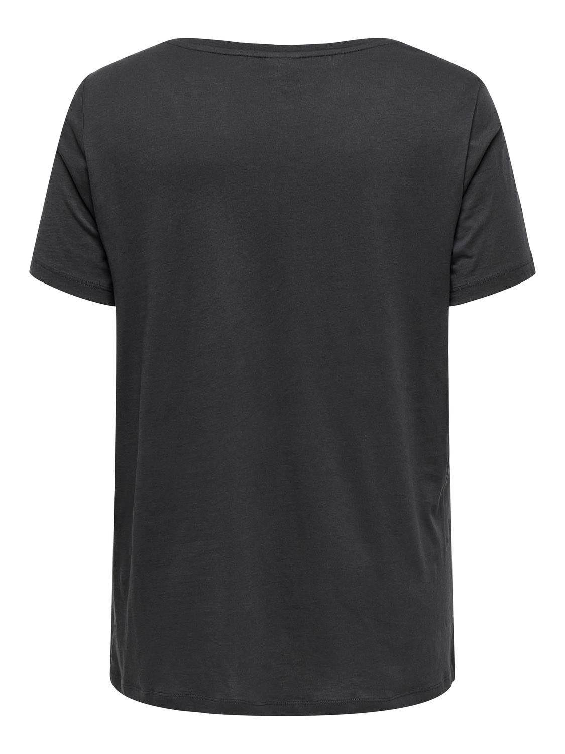 ONLY CARMAKOMA Shirt met korte mouwen CARMICKEY CHESTPOPS S/S V-NECK TEE LCS