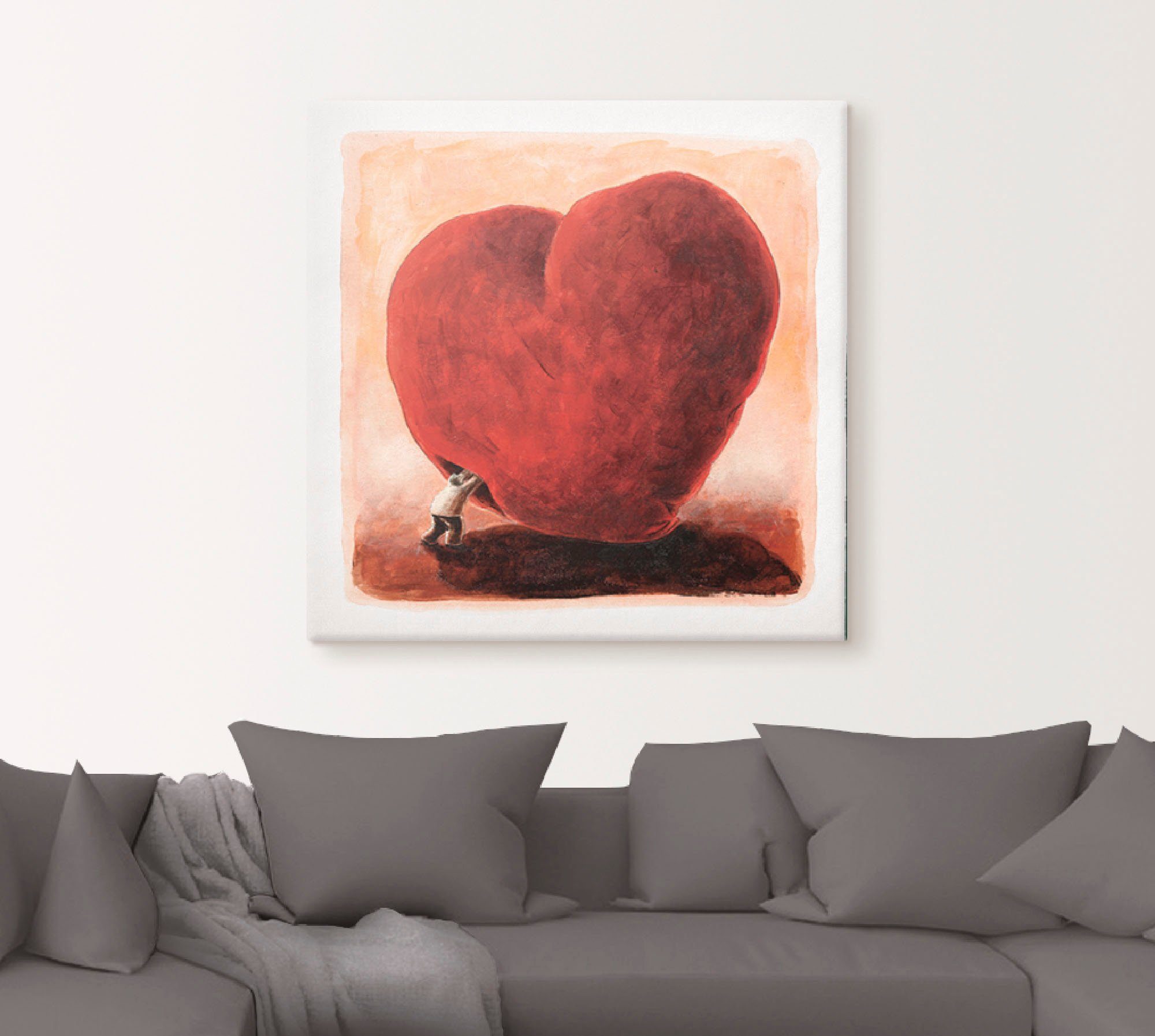 Artland Artprint op linnen Zacht hart gespannen op een spieraam