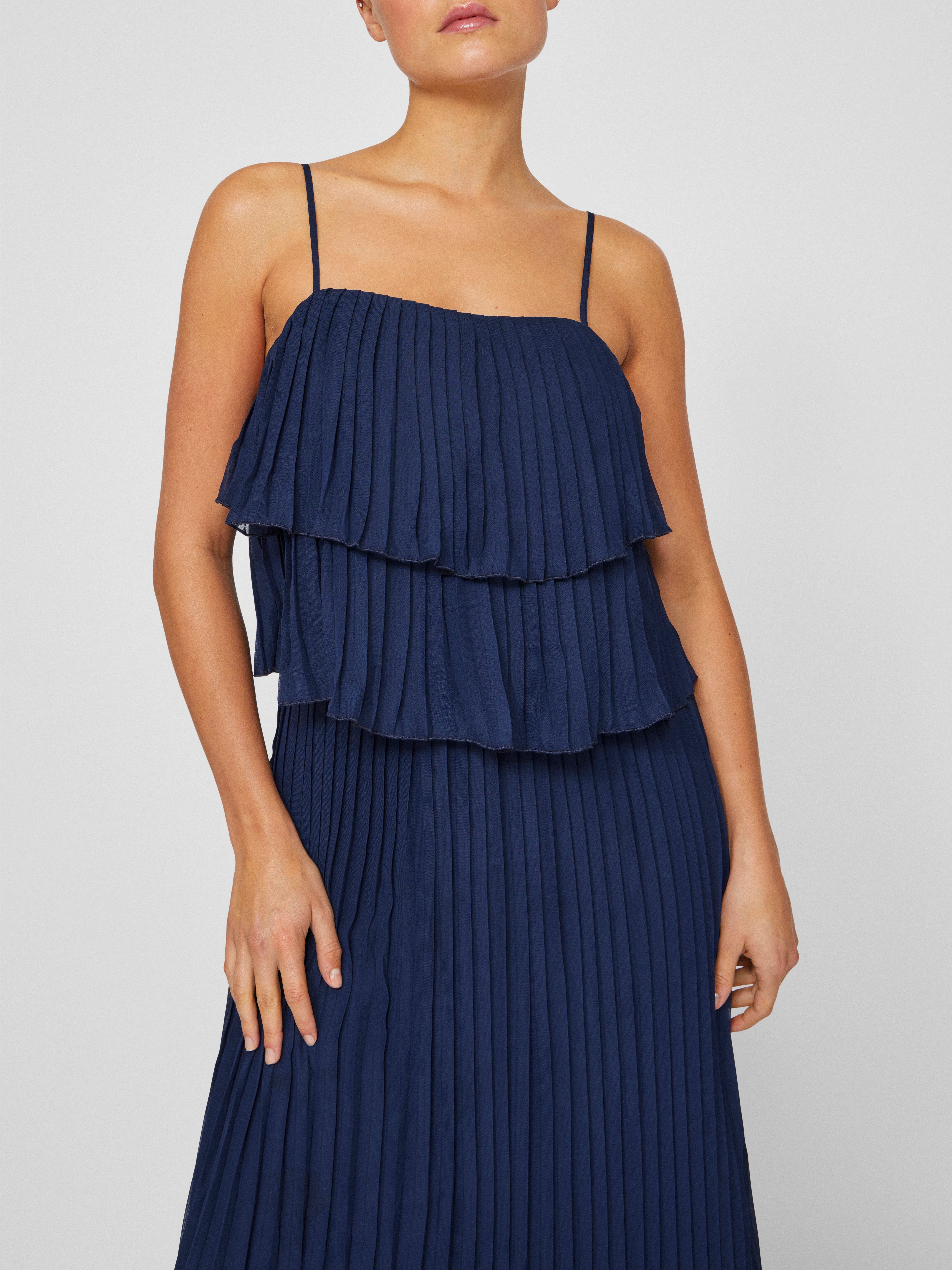Vila Jurk met bandjes VICHIFFON SINGLET PLEATS DRESS NOOS