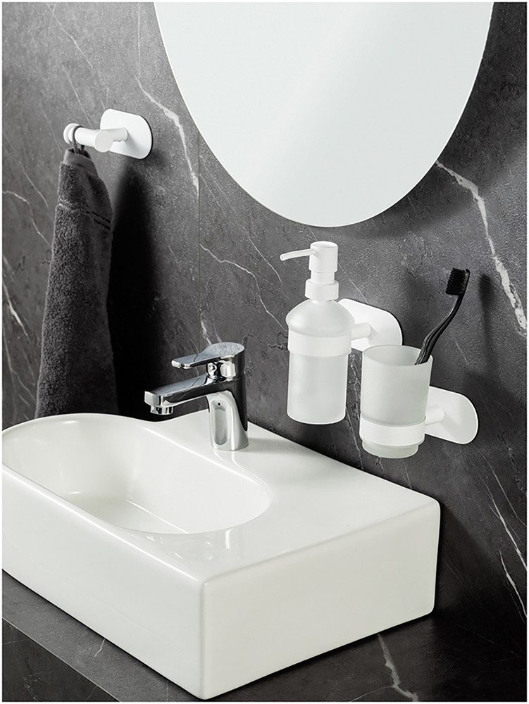 WENKO Dubbele haak Turbo-Loc® model Duo Orea van roestvrij staal voor handdoeken, bevestiging zonder boren