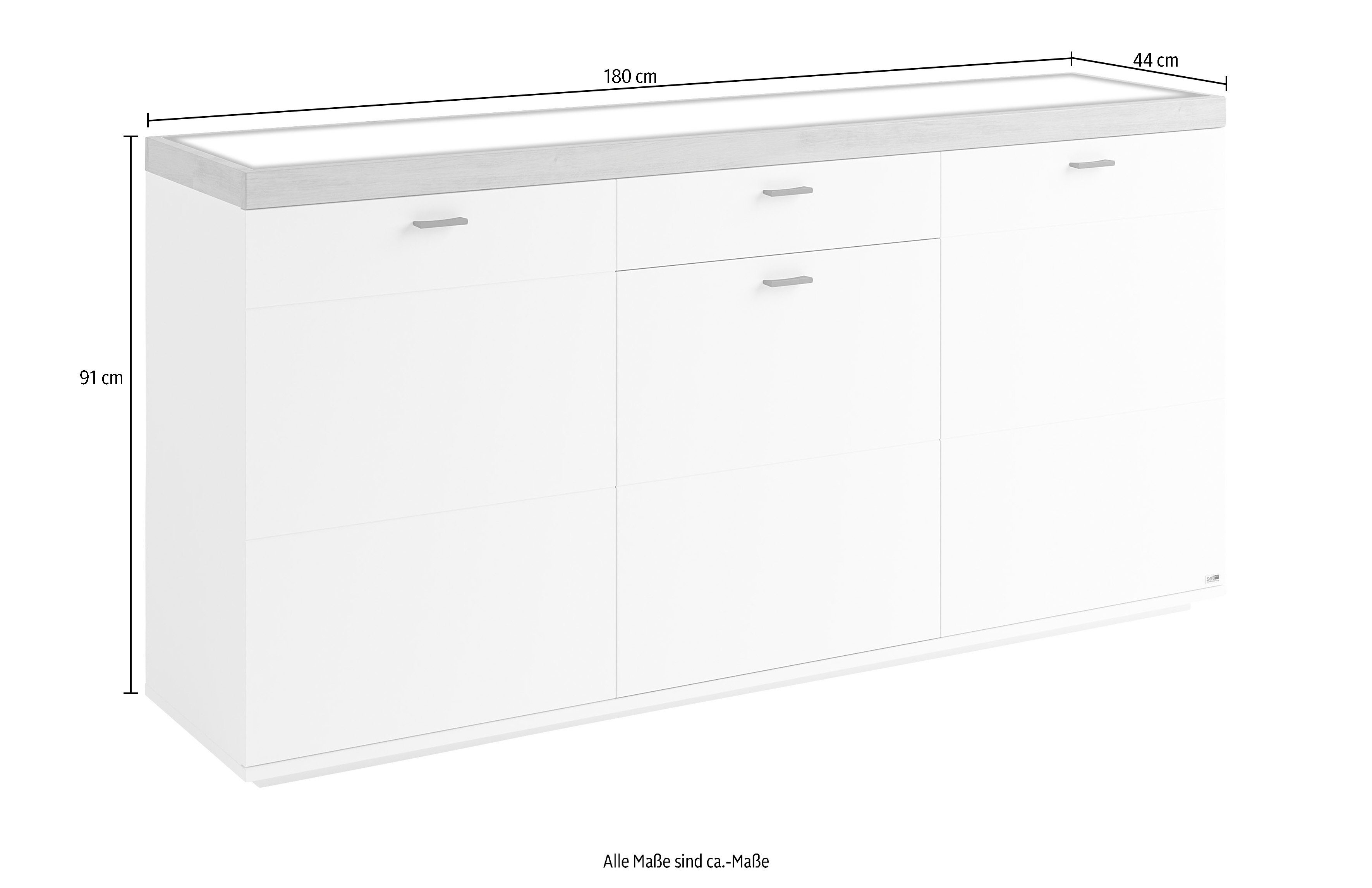 set one by Musterring Dressoir Lancaster In 2 kleuren, met verschillende bovenbladen te kiezen