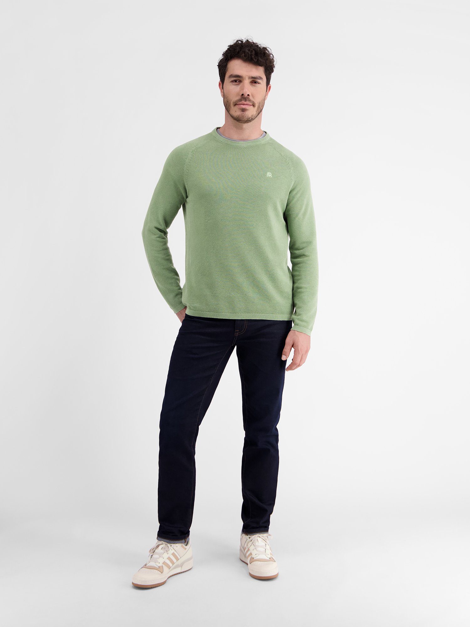 Lerros Gebreide trui LERROS gestreepte gebreide pullover, structuurkatoen