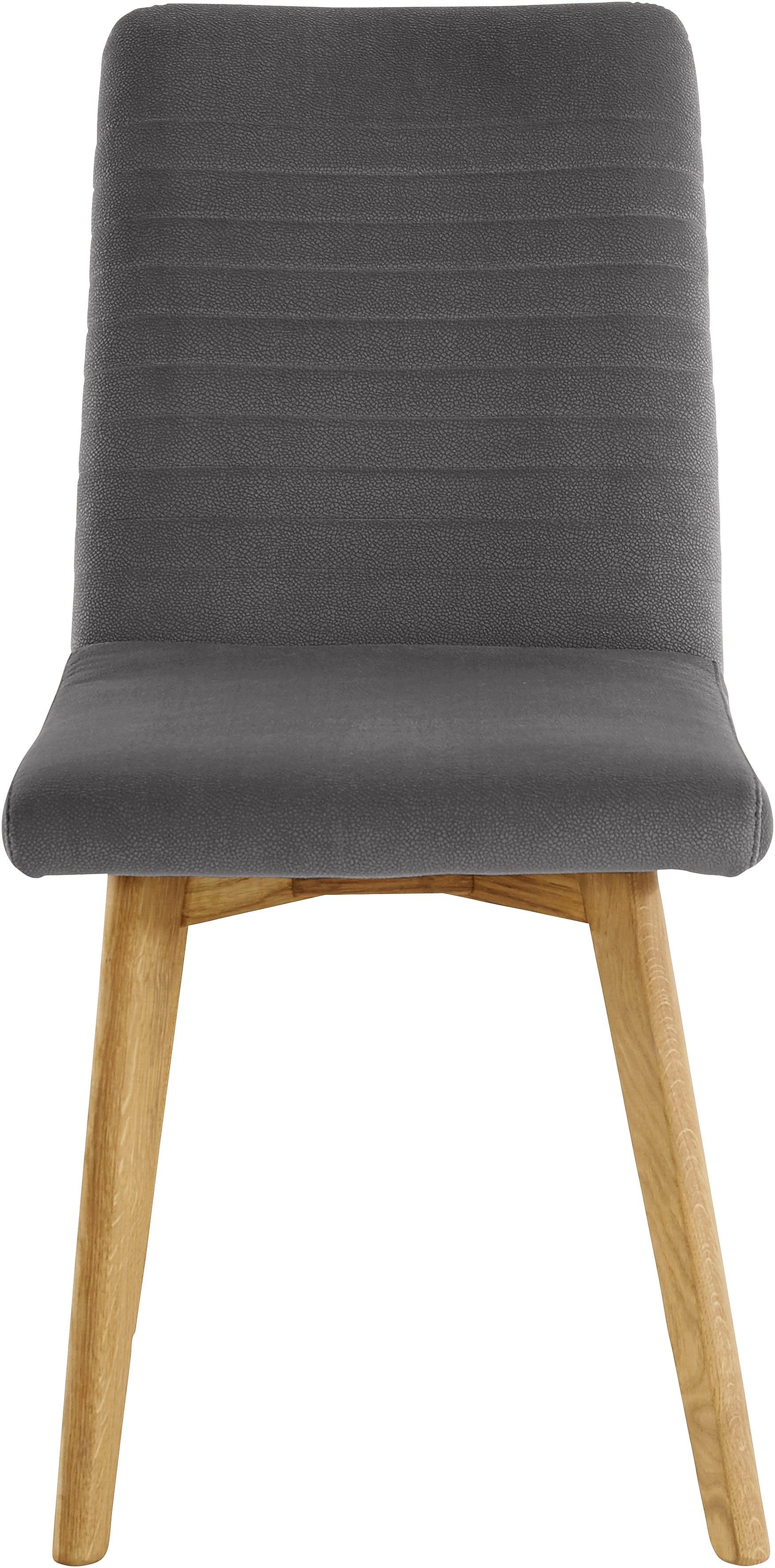 OTTO products Eetkamerstoel Alessja Bekleding van microvezel, frame van eiken massief hout (set, 2 stuks)