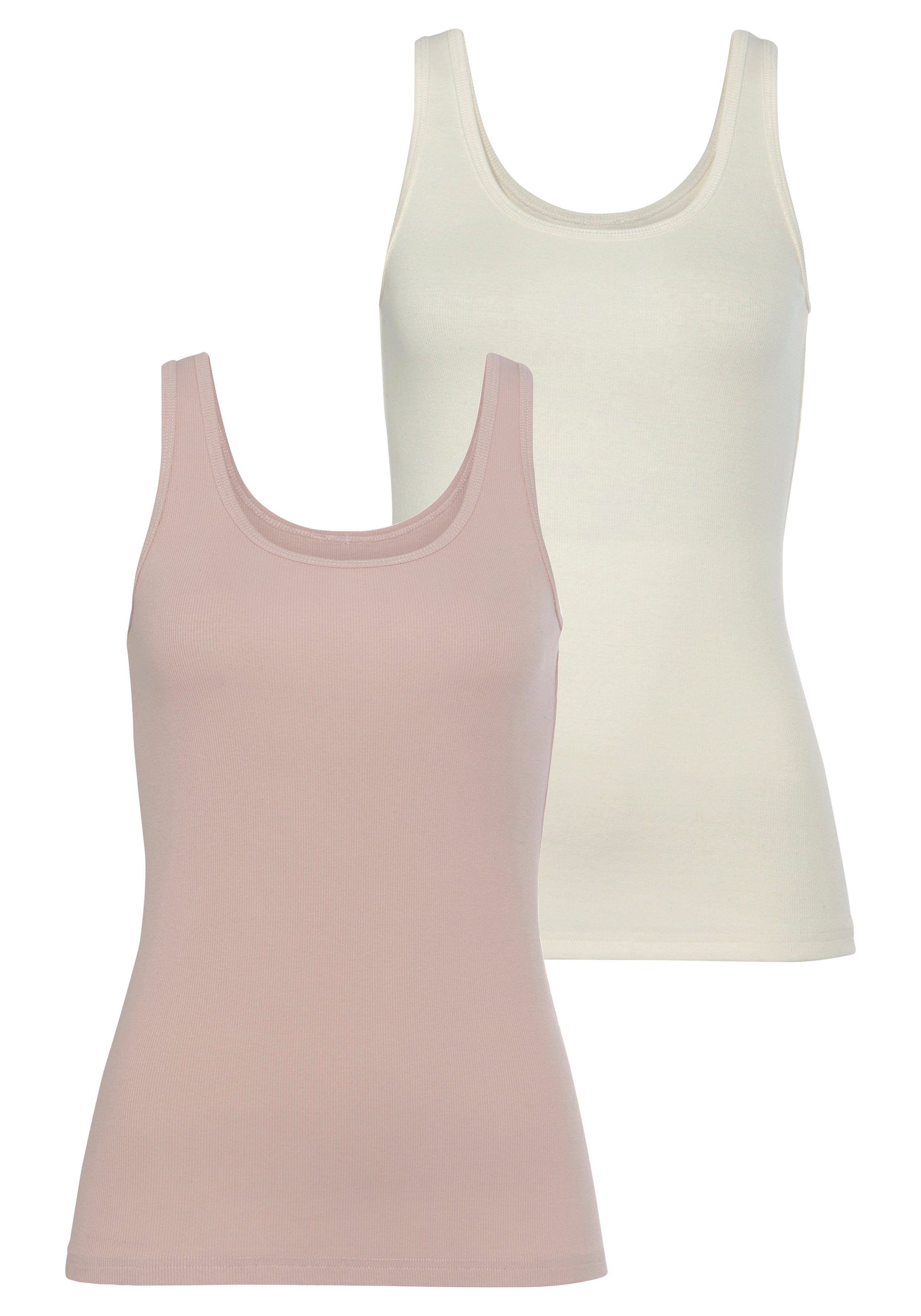 Vivance Hemd uit bijzonder zachte ribstof (2 stuks, Set van 2) dames armloze tops maat 32/34 roze
