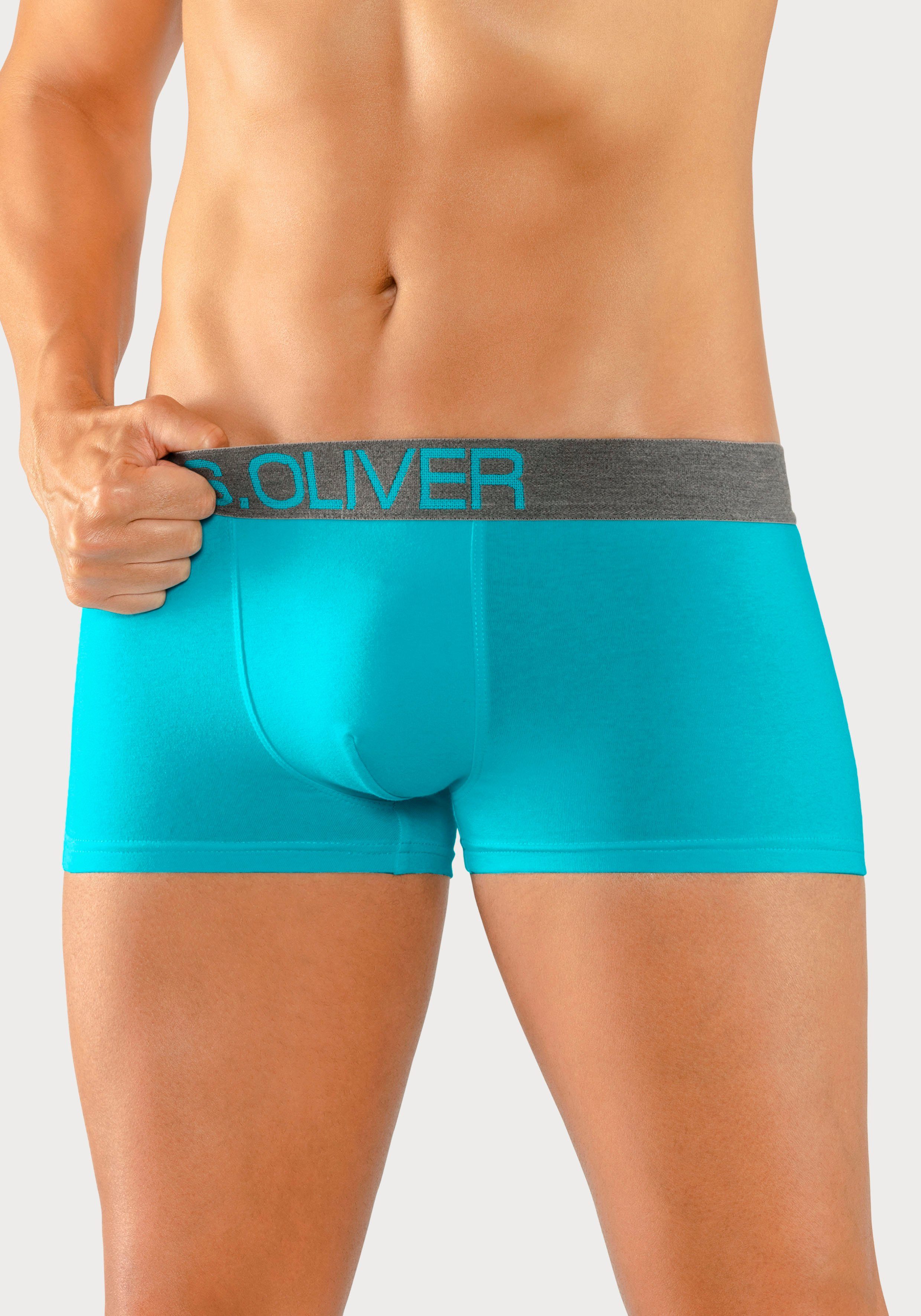 s.Oliver RED LABEL Beachwear Hipster strak zittende boxershorts voor heren van katoenmix (set, 4 stuks)