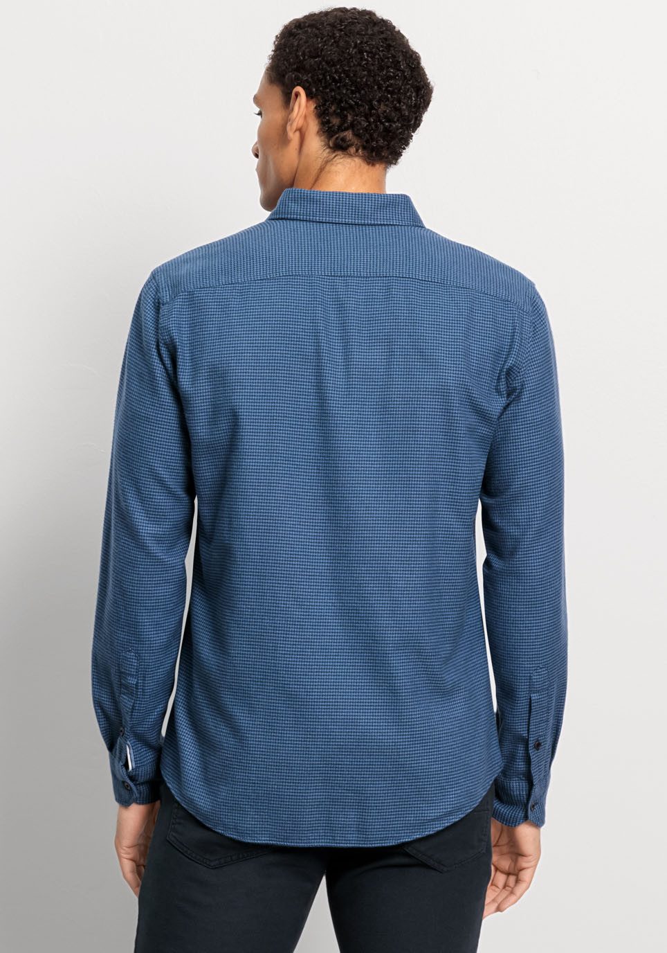 OLYMP Businessoverhemd Casual in modieuze, kleine houndstooth-dessin
