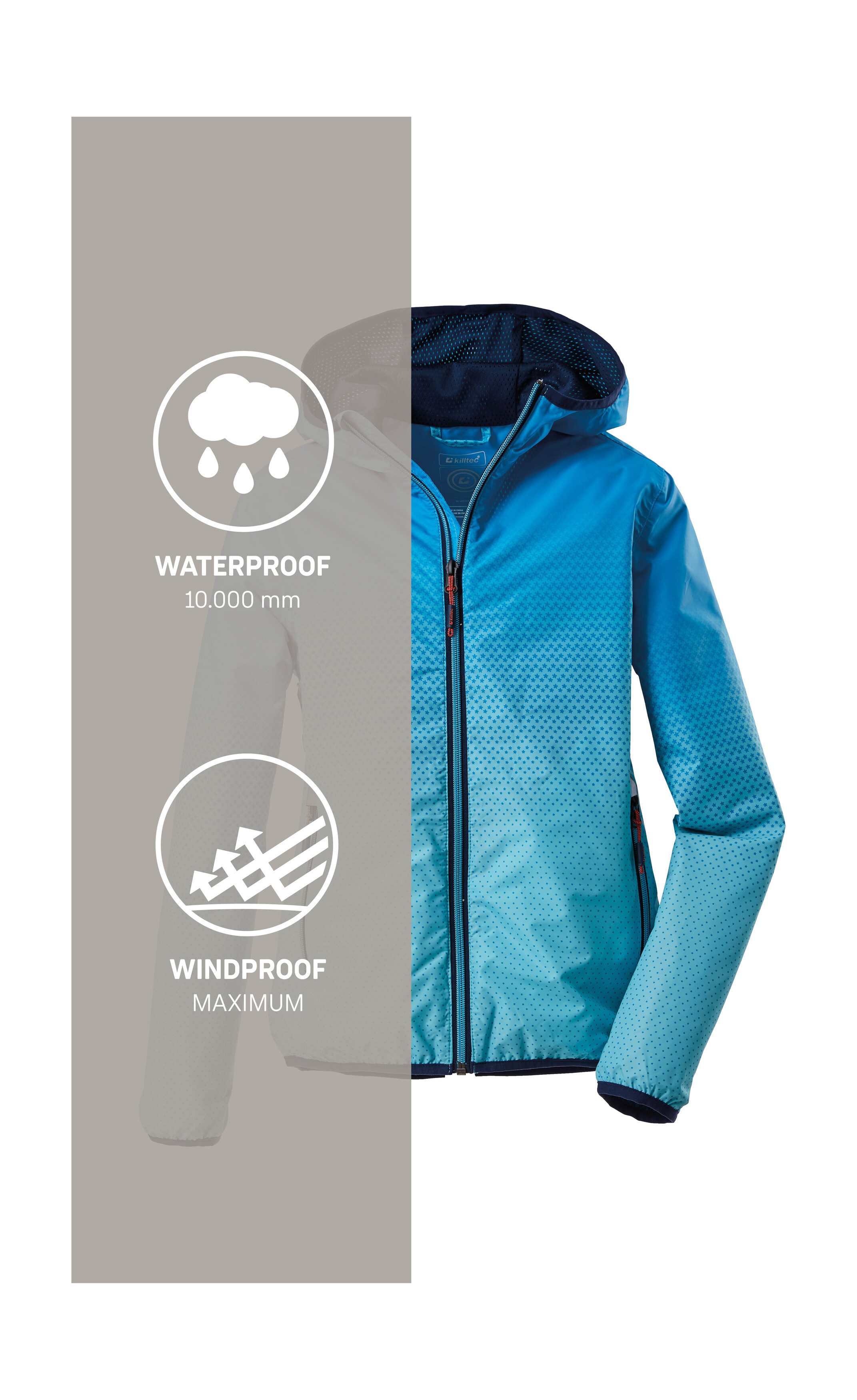 Killtec Outdoorjack Lyse GRLS JCKT A Lichte, waterdichte meisjesjas van killtec, duurzaam geïmpregneerd