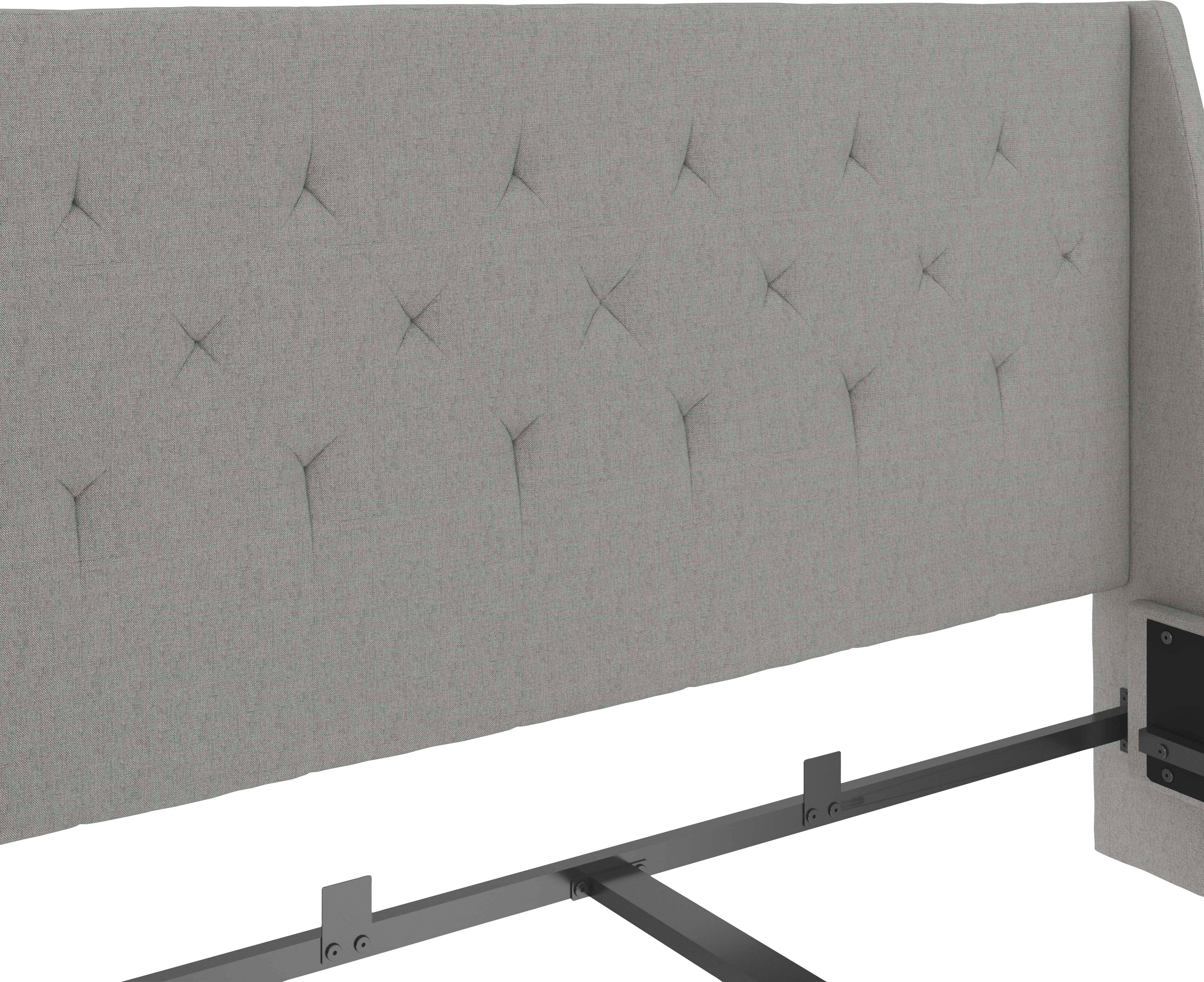 Home affaire Gestoffeerd bed Kempton met ruitencapitonnage, zacht verdikt, ligoppervlak 140x200 of 180x200 cm (1-delig)