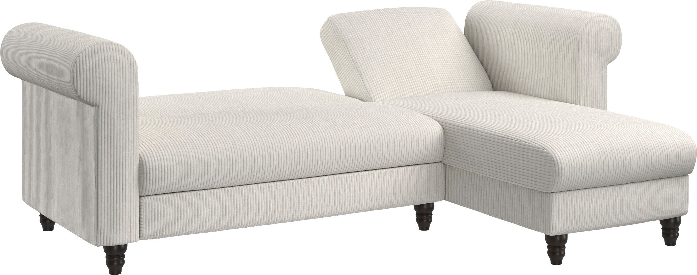 Dorel Home Hoekbank Felix II, L-model, bedbank 241cm (ligoppervlak 108x195 cm),