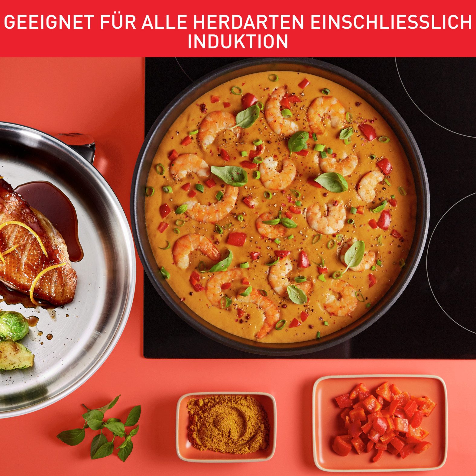 Tefal Pannenset Ingenio Preference opvouwbaar, anti-aanbakcoating, inductie, gemaakt in frankrijk, compact (set, 3-delig)
