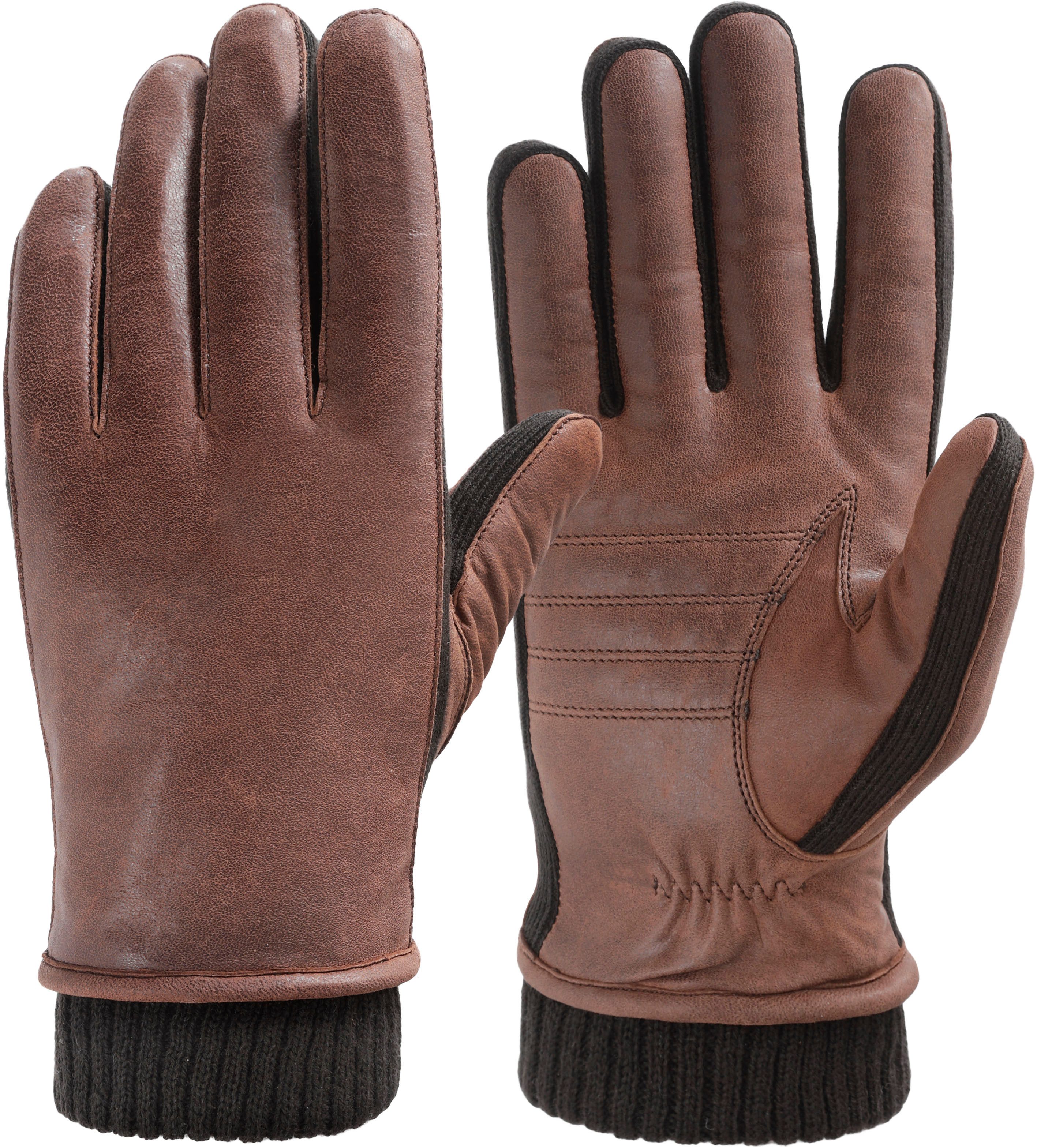 PEARLWOOD Leren handschoenen met warme voering heren handschoenen maat 10 bruin