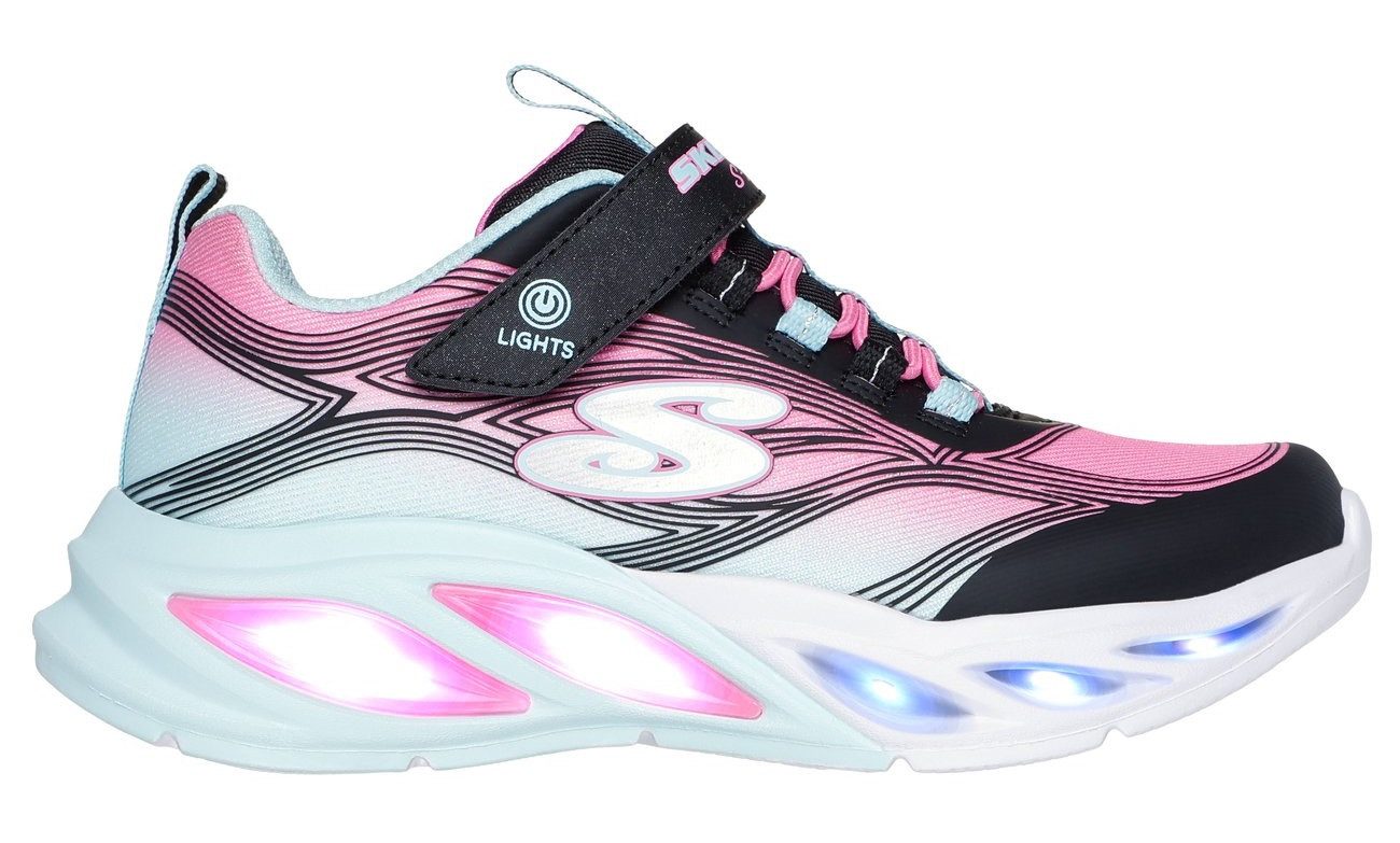 Skechers Sneakers COSMIC GLOW LIGHTS blink-klittenbandschoen met glitters, maat sjabloon te downloaden