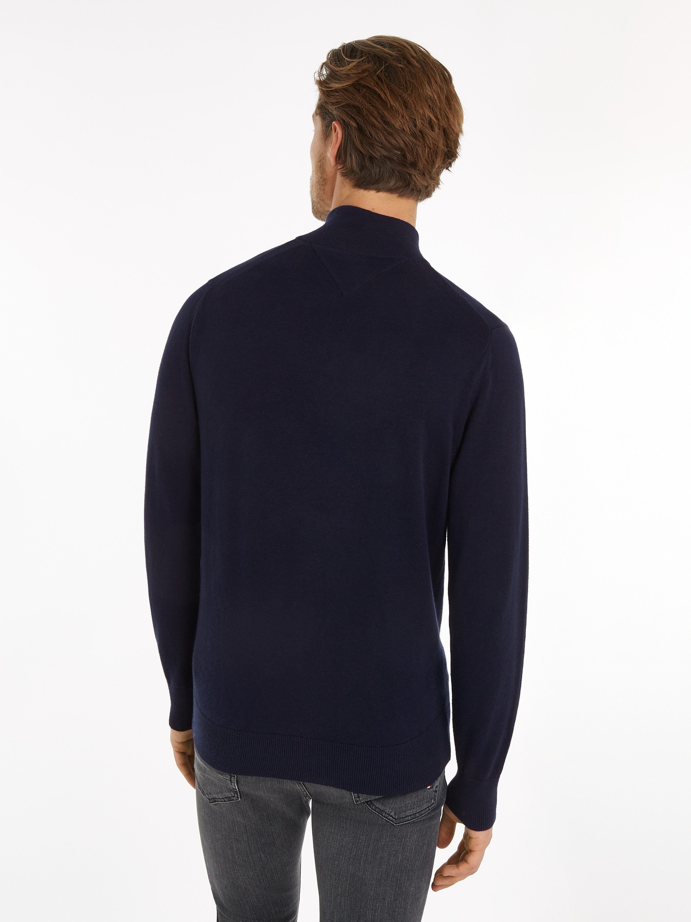 Tommy Hilfiger Schipperstrui PIMA ORG CTN CASHMERE ZIP MOCK