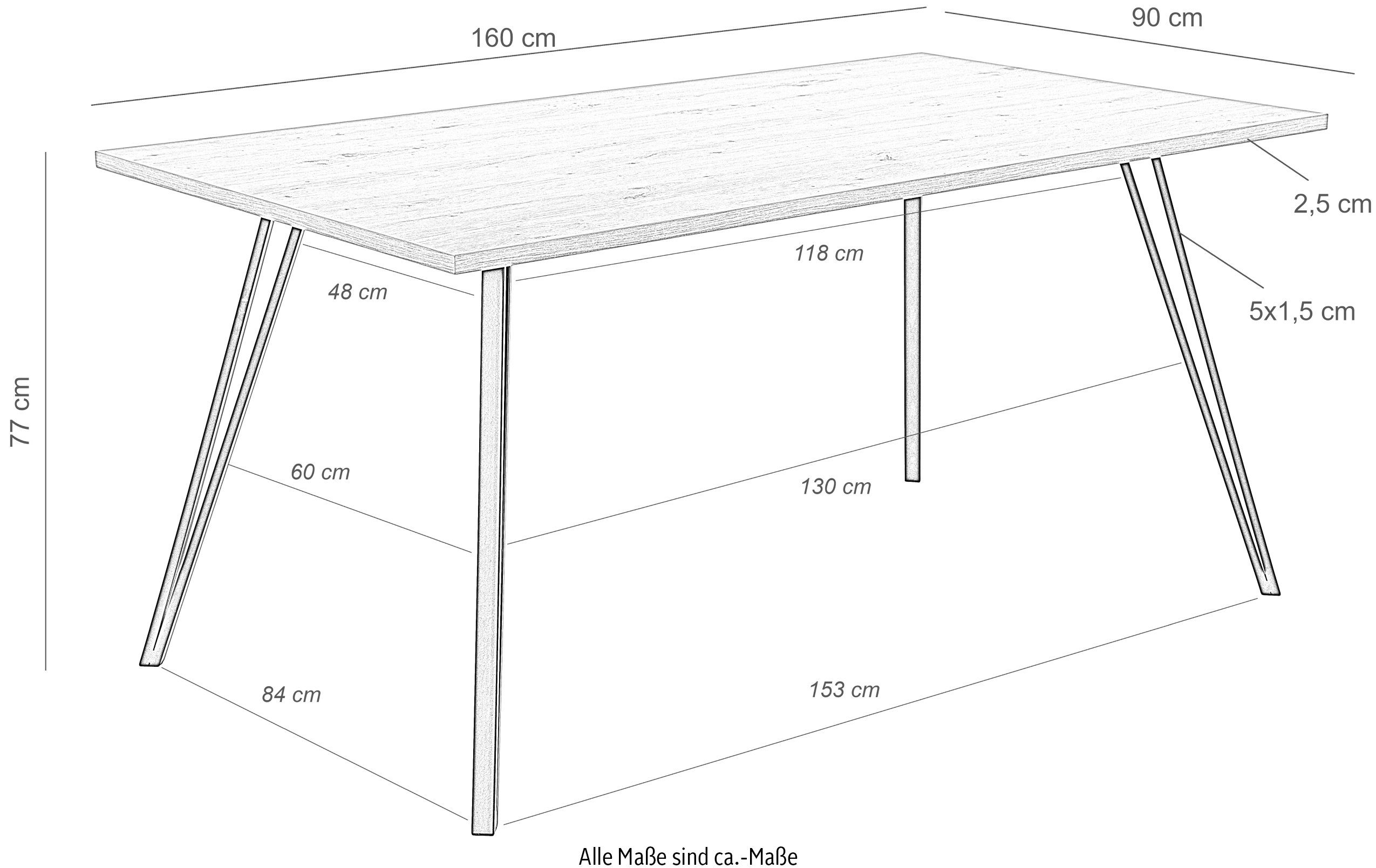 HELA Eettafel Diverse decors, 160 cm