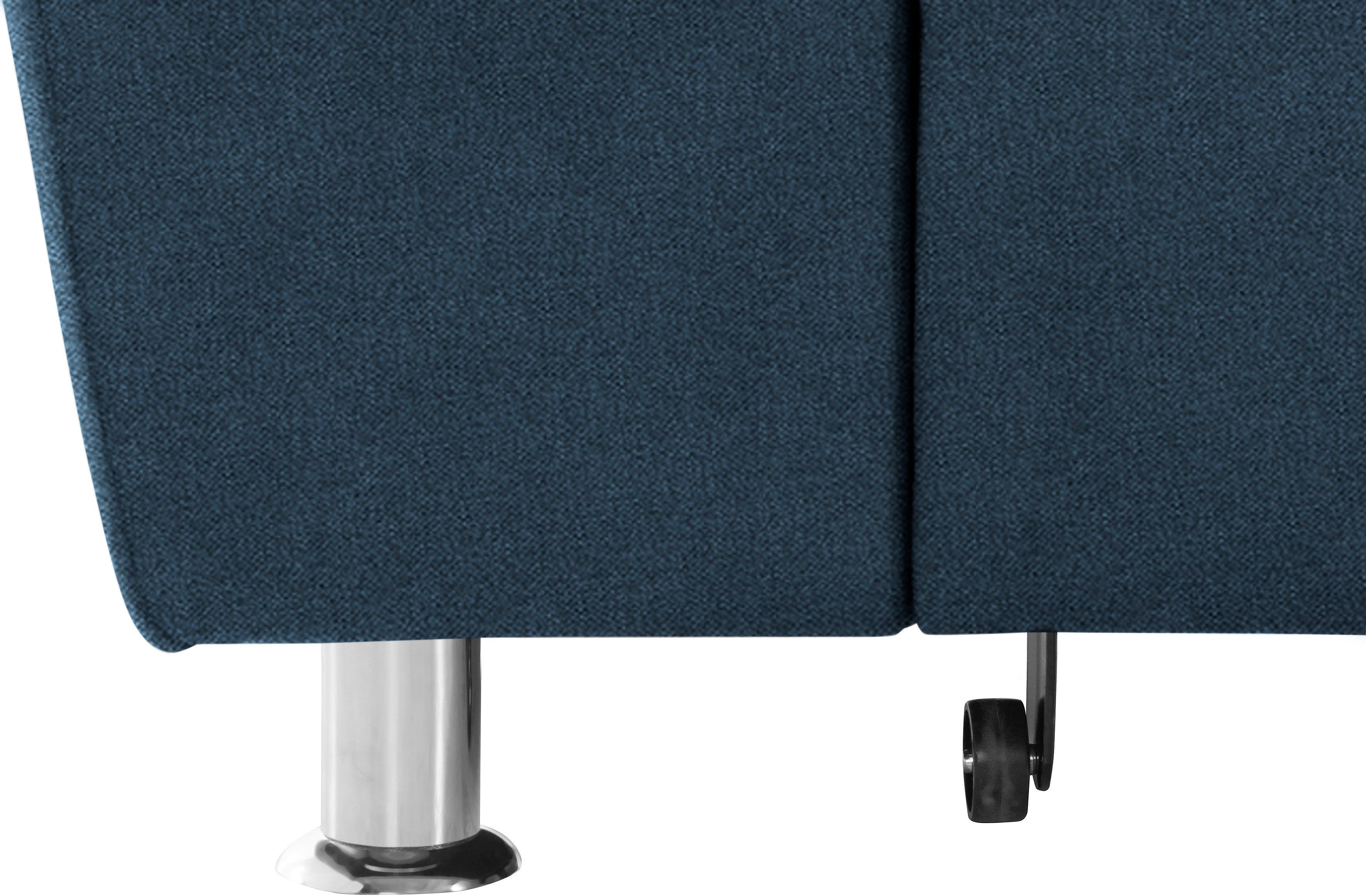 DOMO collection Hoekbank Franzi, zeitlos und elegant, moderne Sitzheftung, L-Form naar keuze met verstelbare hoofdsteun (dan diepte: 170 cm)