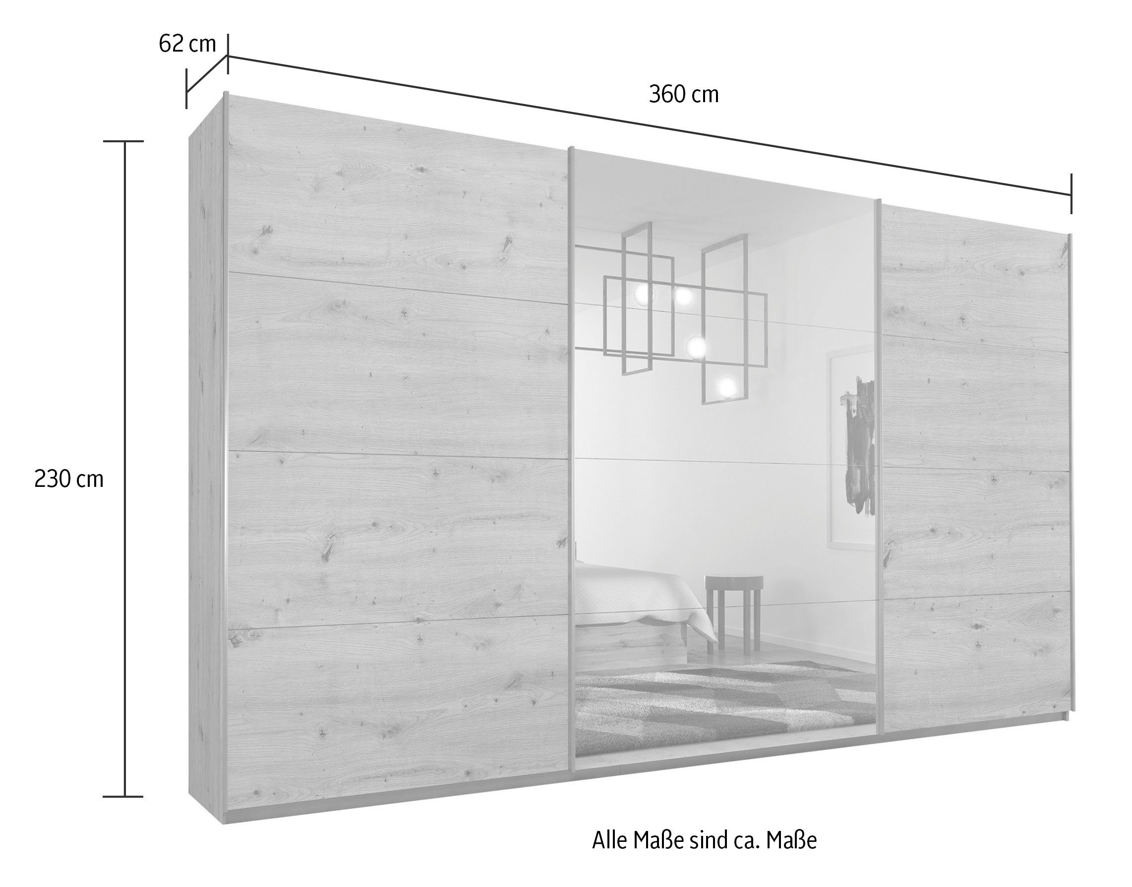 rauch Schuifdeurkast Kledingkast Garderobe CORTONA inclusief interieurindeling,