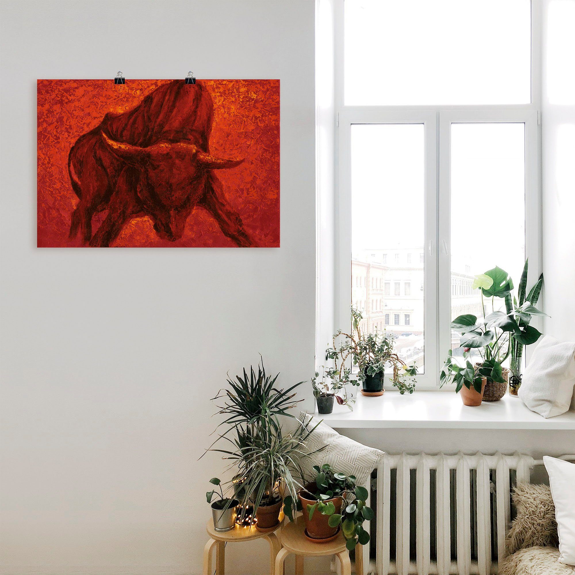 Artland Artprint Catalaanse Stier als artprint van aluminium, artprint voor buiten, artprint op linnen, poster, muursticker