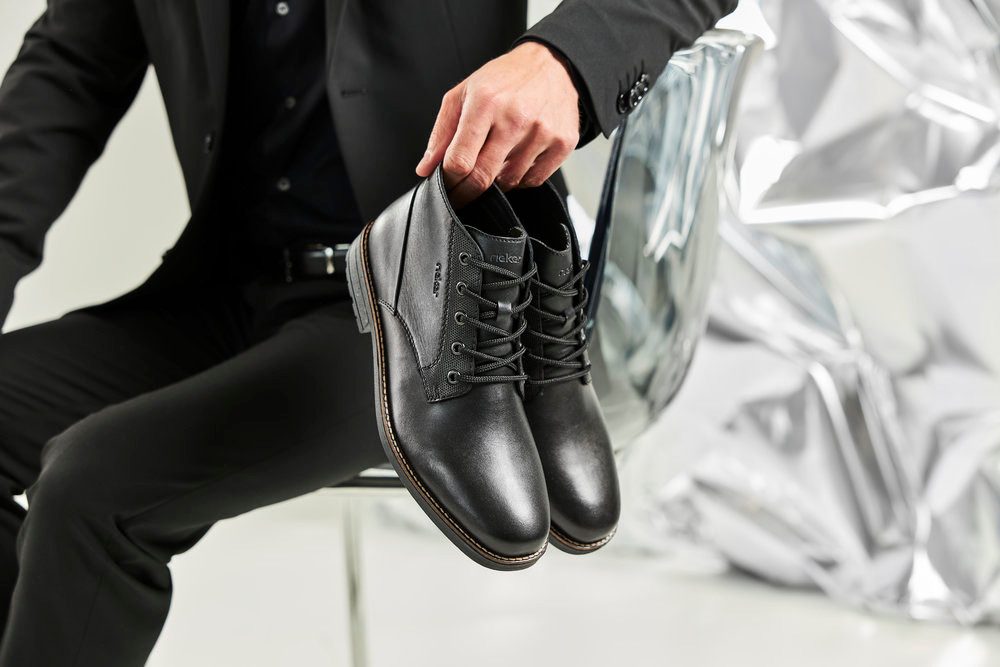 Rieker Veterlaarsjes veterschoenen, business-veterschoenen, enkellaars met zachte bovenlaag
