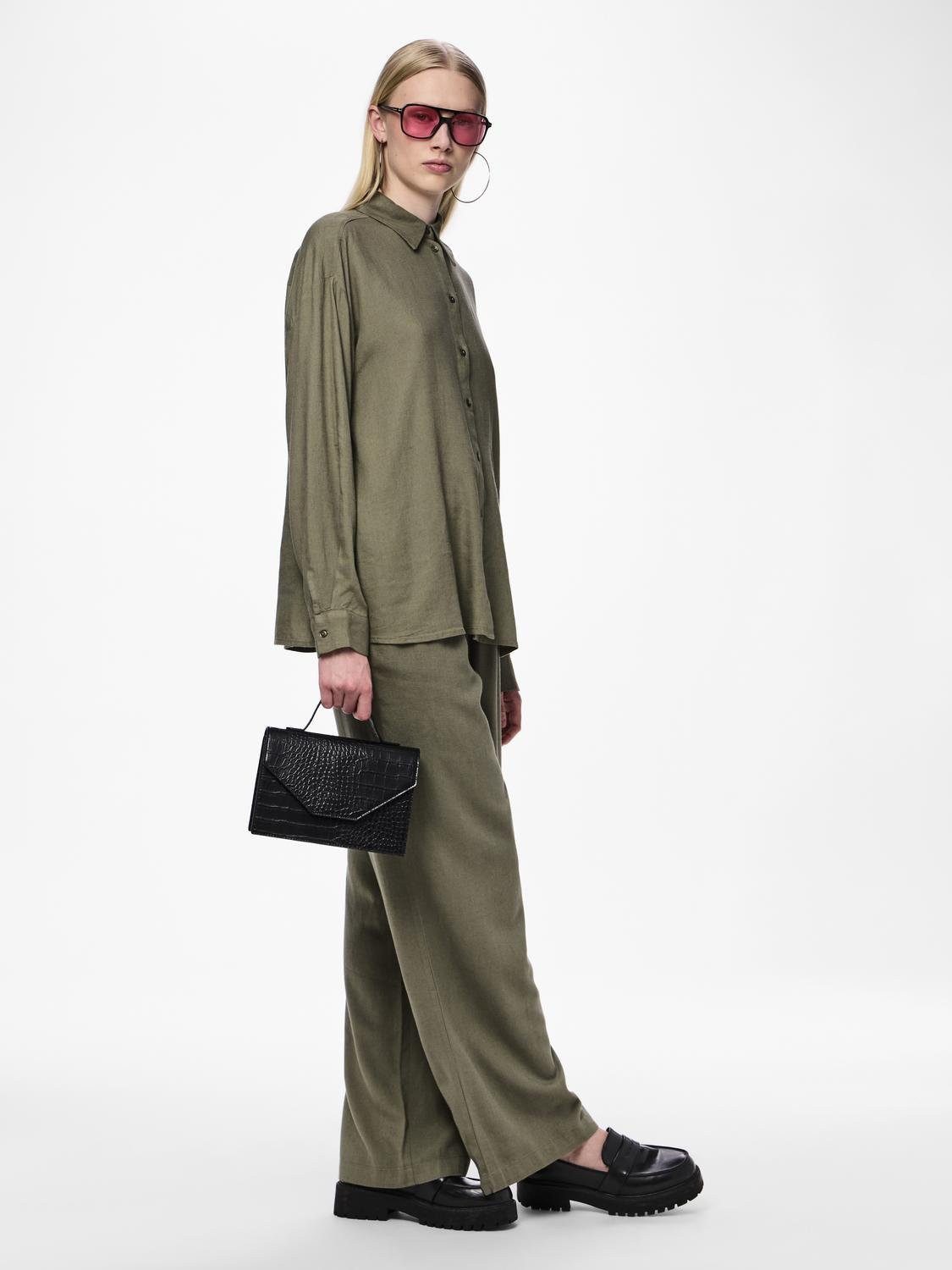 pieces Comfortbroek PCPIA HW WIDE PANTS WVN NOOS