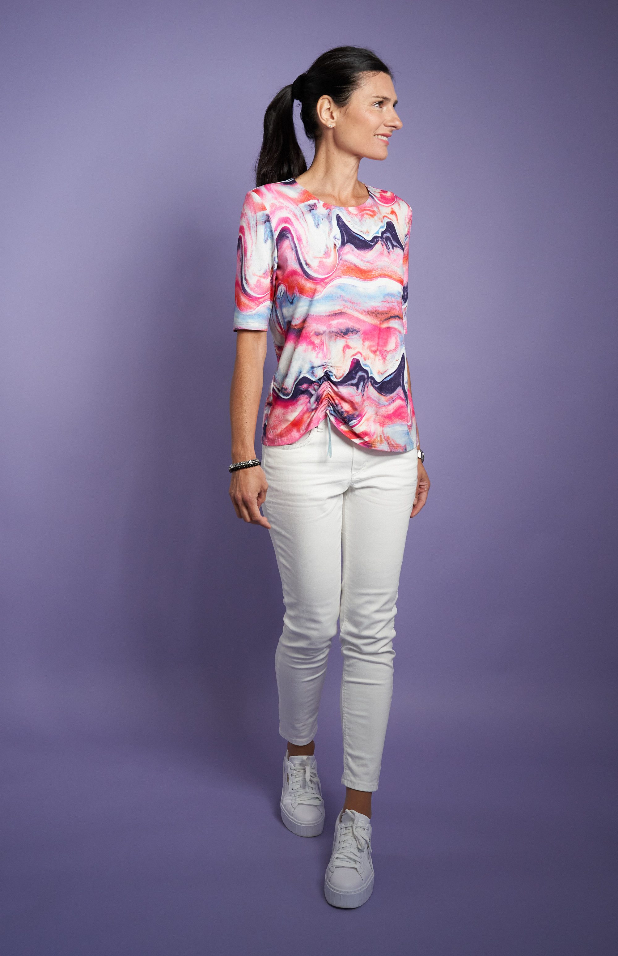Seidel Moden Shirt met korte mouwen met all-over print, made in germany