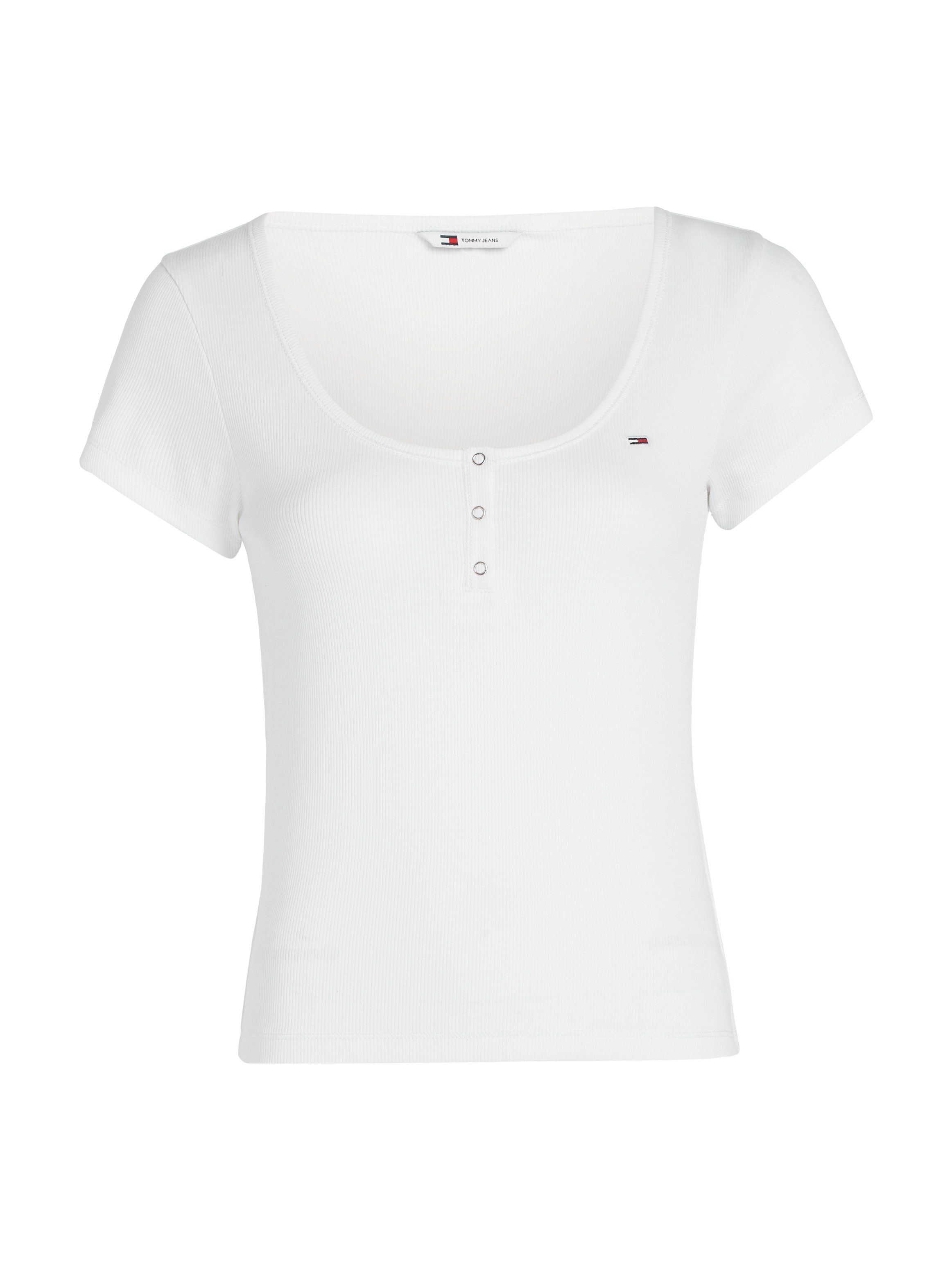 TOMMY JEANS Shirt met ronde hals TJW SLIM HENLEY TOP SS