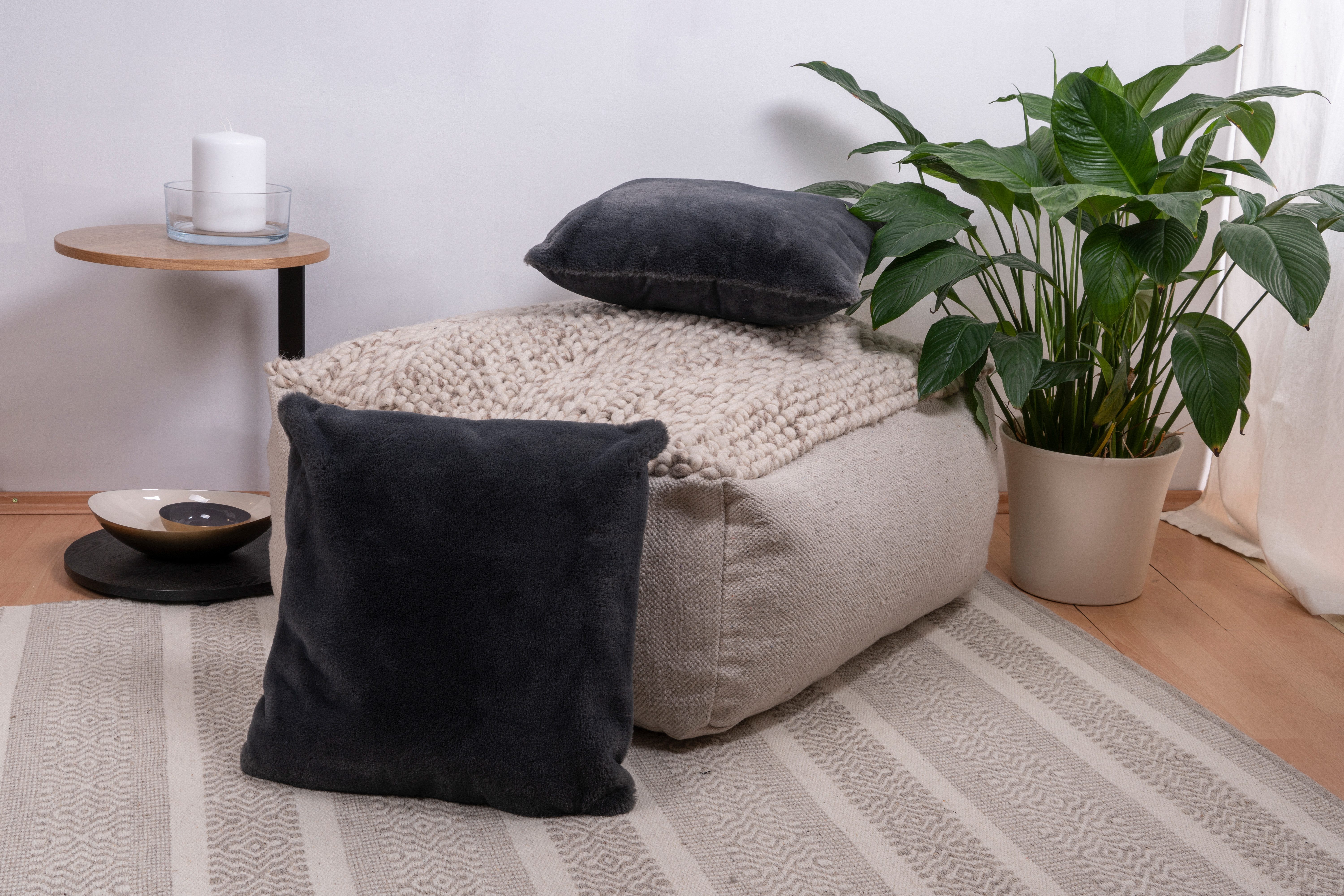Kenda Sand Vachtkussen Decoratiekussens Aimee 625 2-pack Kussen inclusief vulling met pluizige stofhoes (1 stuk)