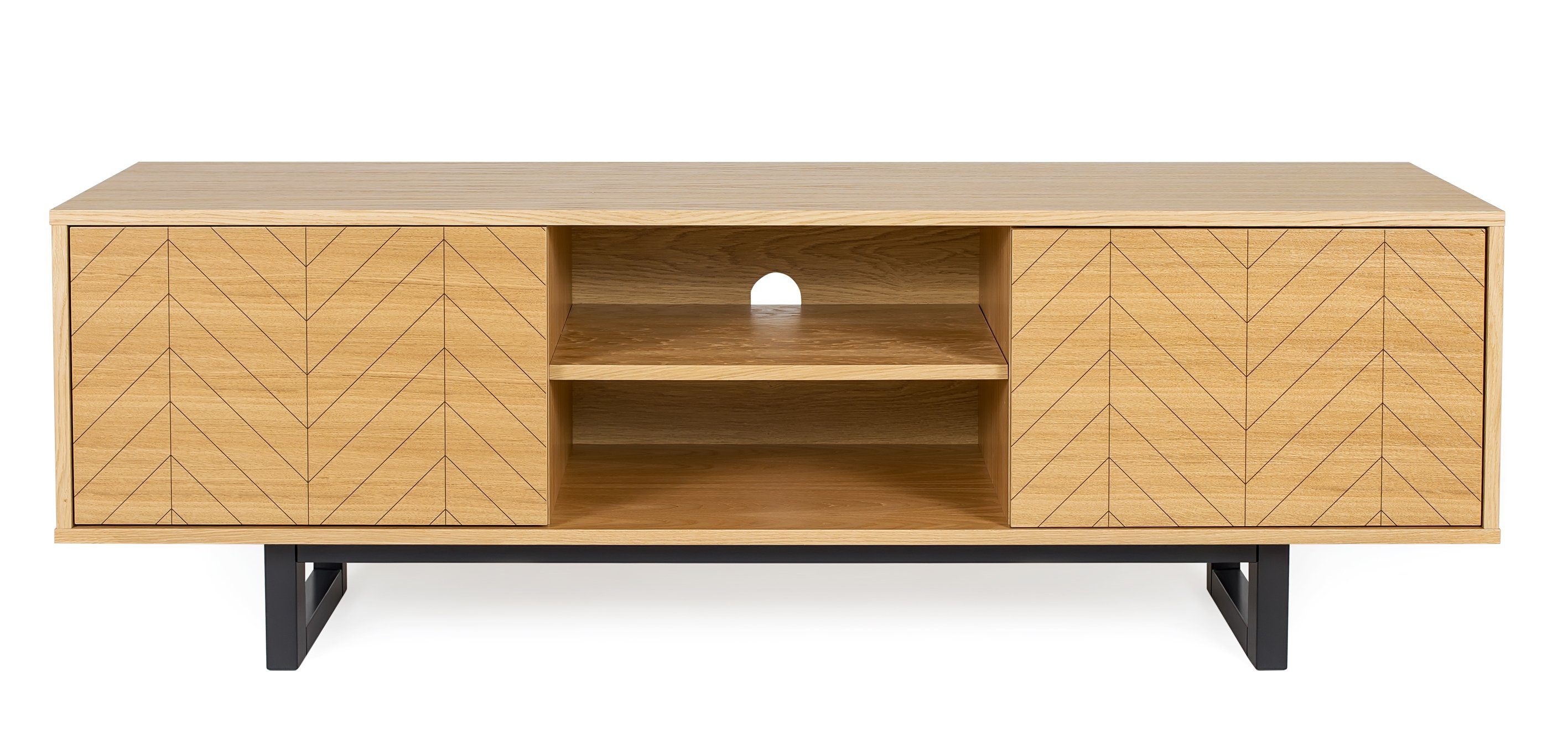 andas Tv-meubel Commode met bijzondere print, push-to-open functie lowboards beige