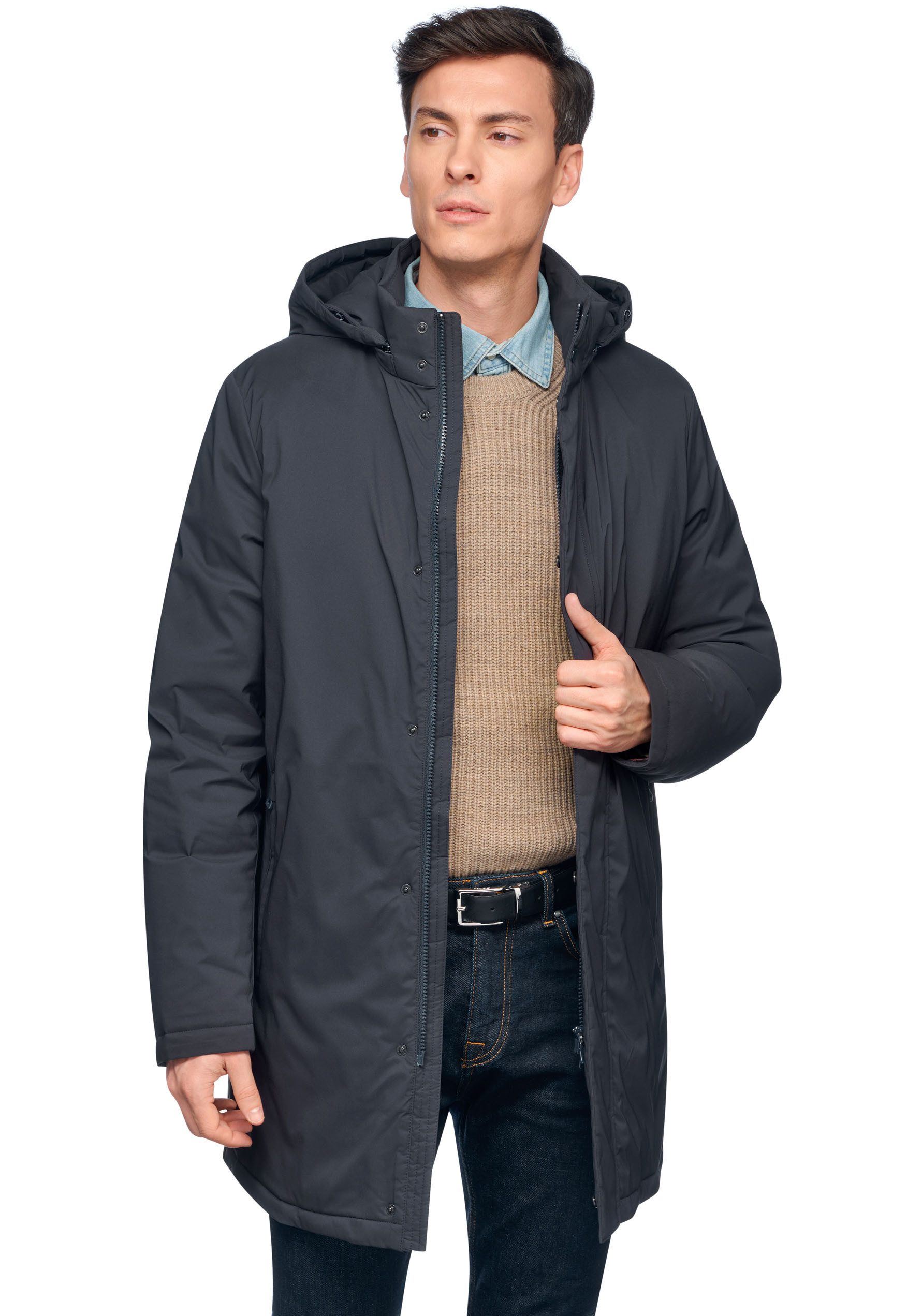 Geox Parka Aurelio met afneembare capuchon, ritszakken, verborgen sluiting