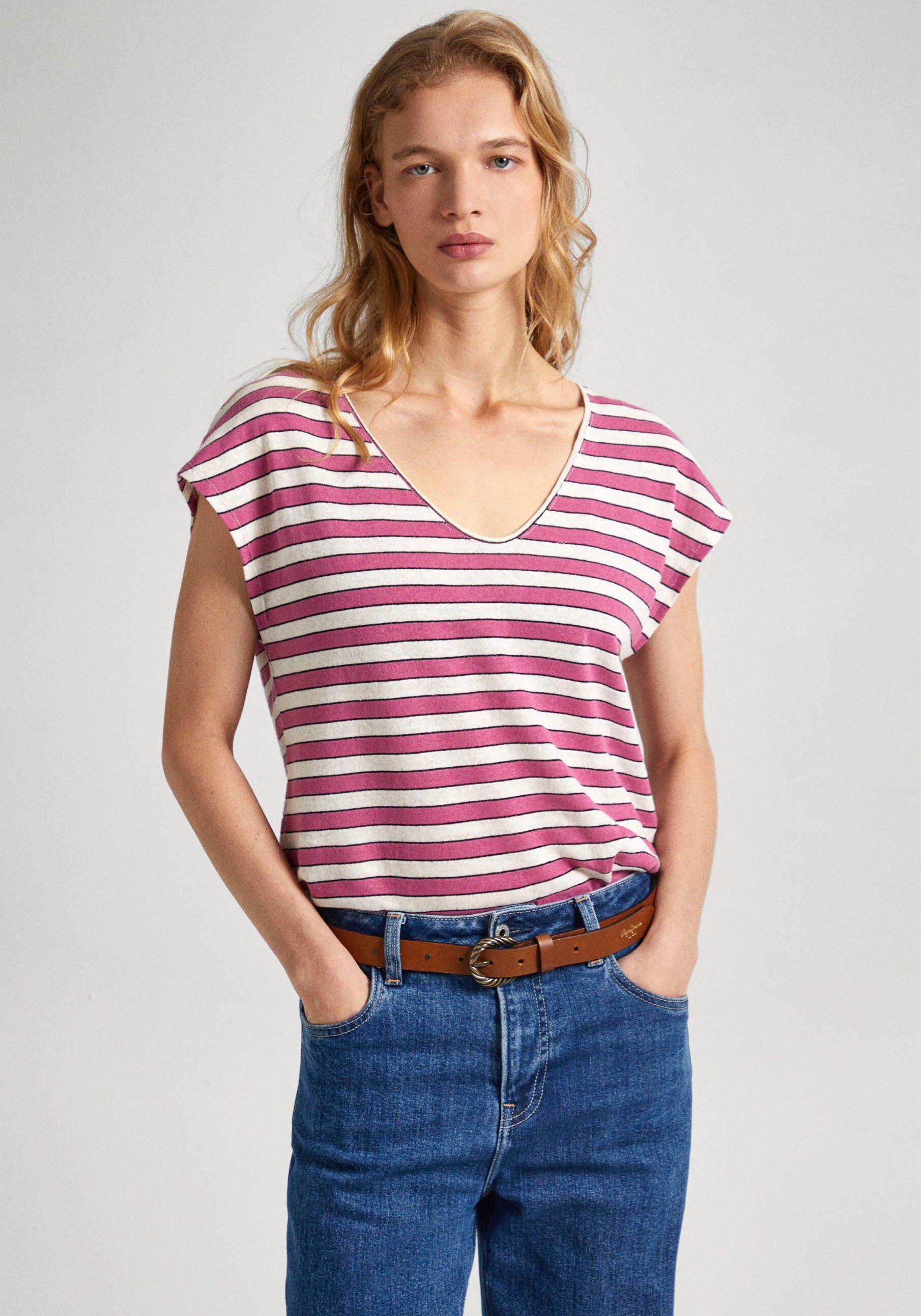 Pepe Jeans T-shirt KHLOE dames t-shirts maat XL rood