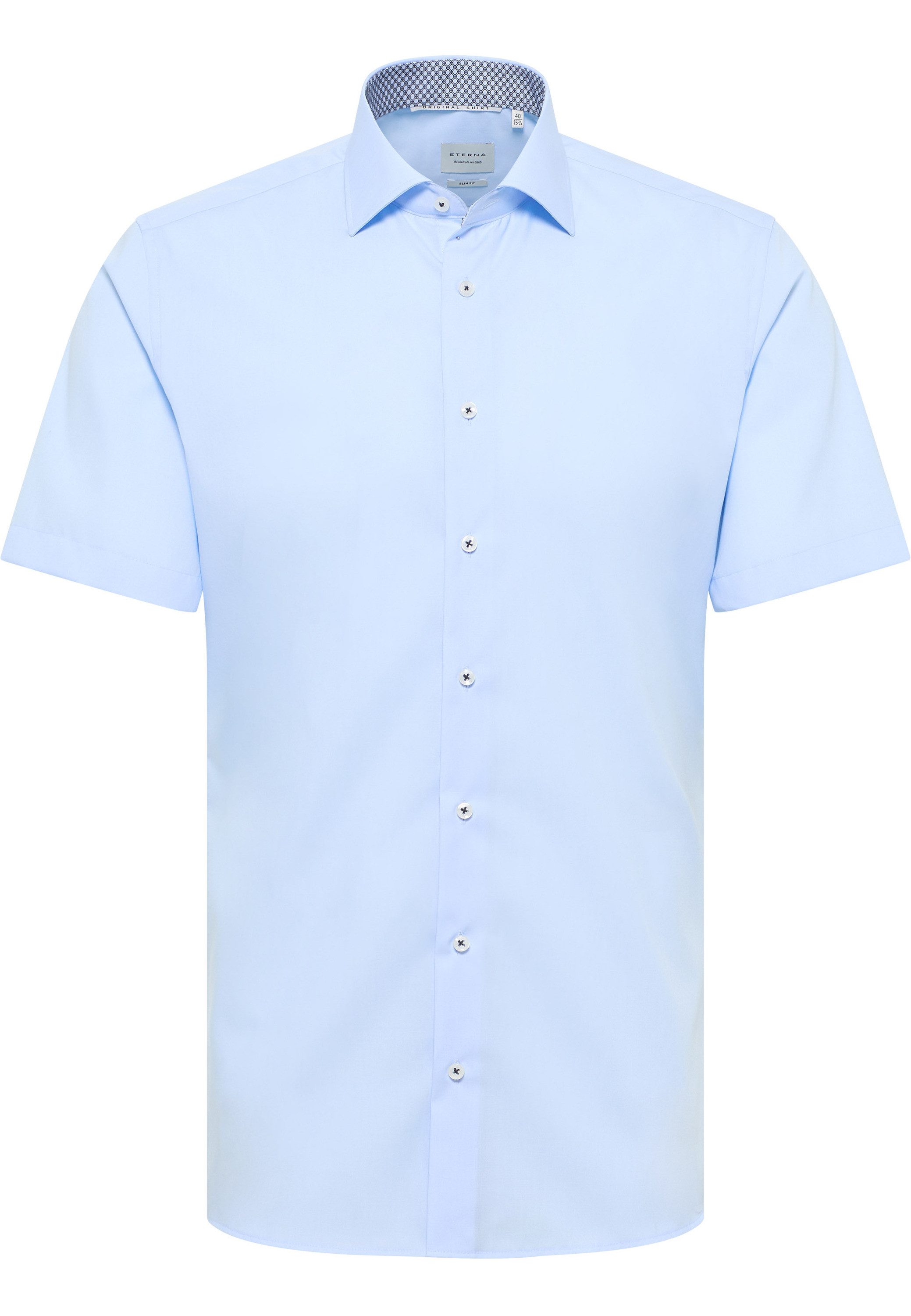 Eterna Overhemd met korte mouwen Slim fit NON IRON (strijkvrij)