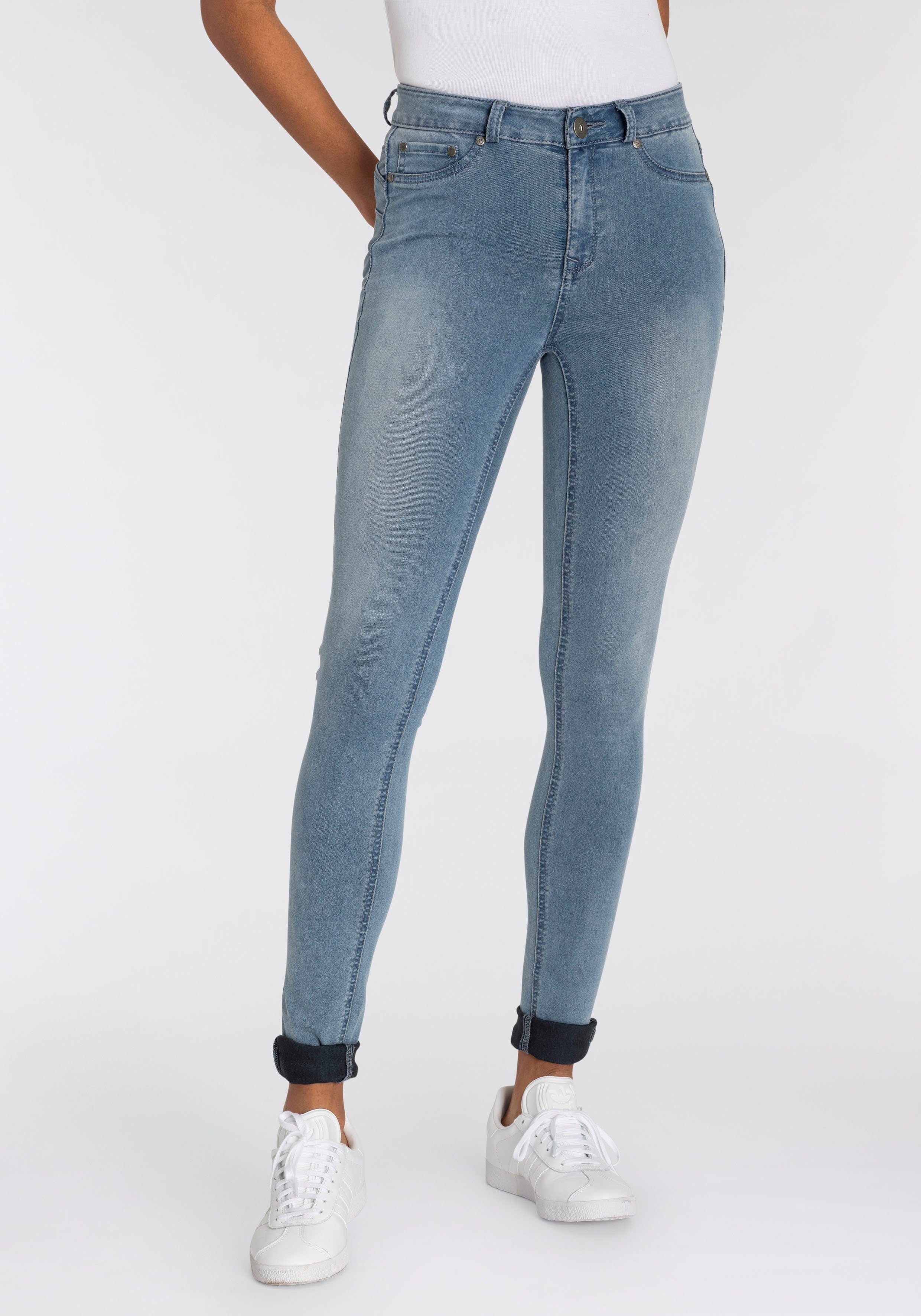 Arizona Skinny fit jeans Ultra Stretch skinny-fit, geaccentueerde taille, shaping-effect, high waist dames skinny jeans maat 44 blauw