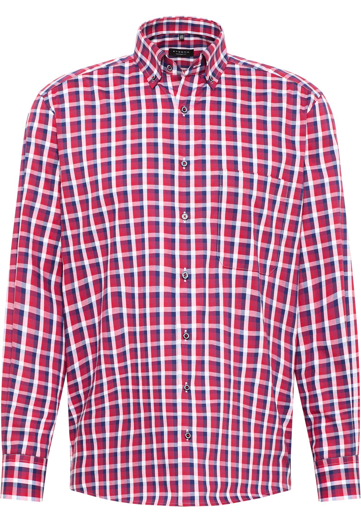 Eterna Overhemd met lange mouwen Comfort fit NON IRON (strijkvrij)