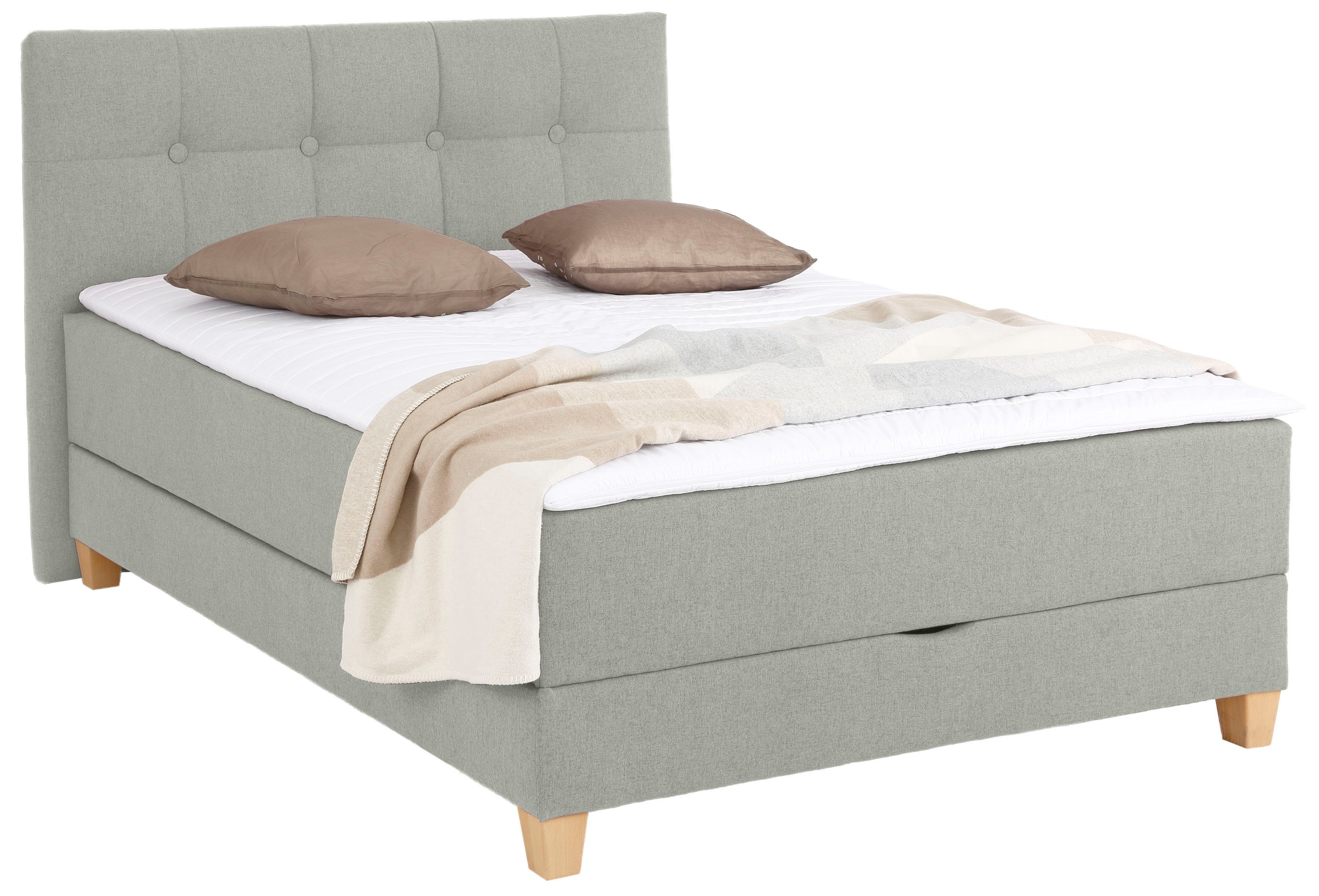 Home affaire Boxspring Lonrai in h2, h3 & h4 en xxl - verlengde 220 cm kiesbaar, incl. topper