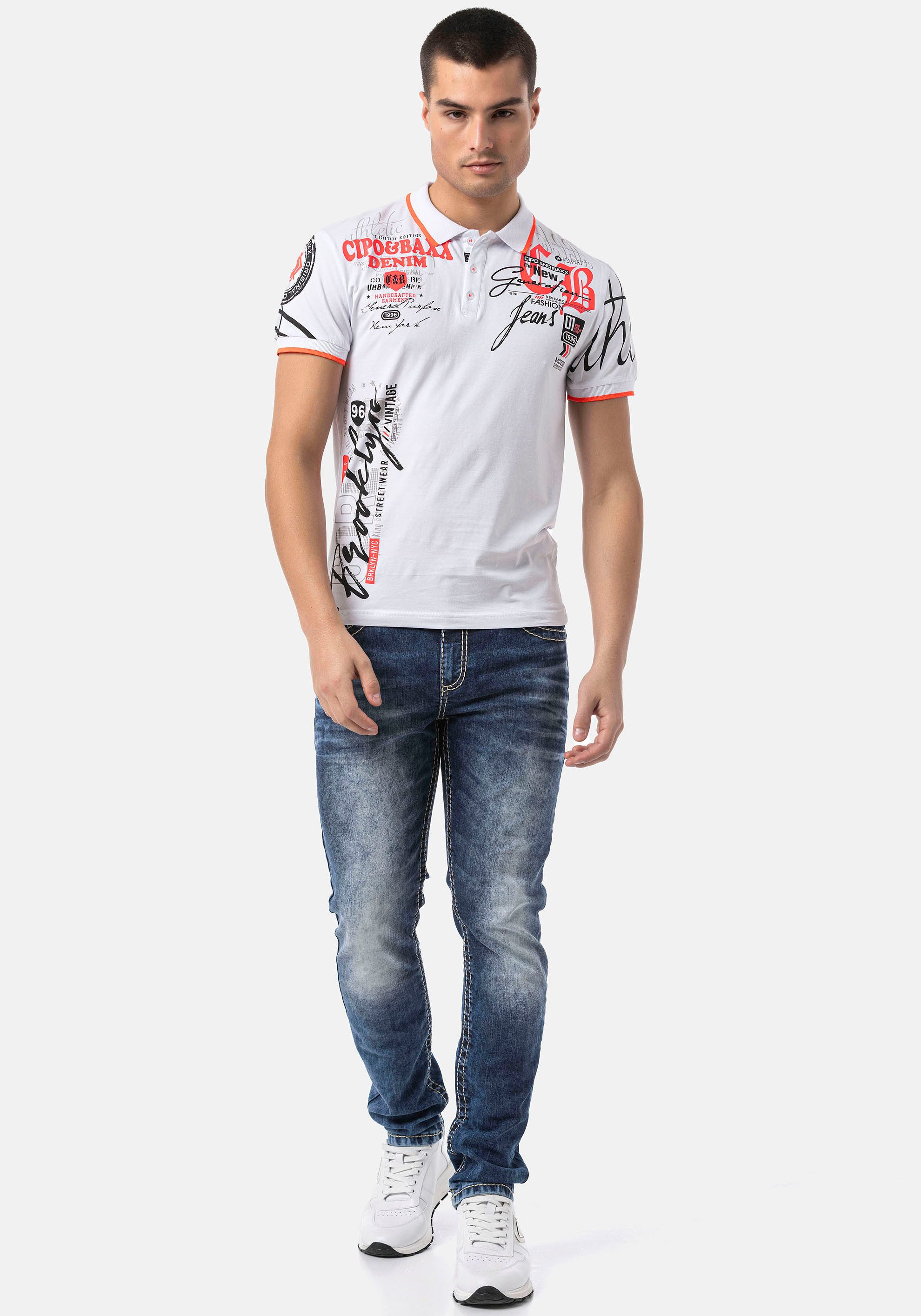 Cipo & Baxx Poloshirt met markante print