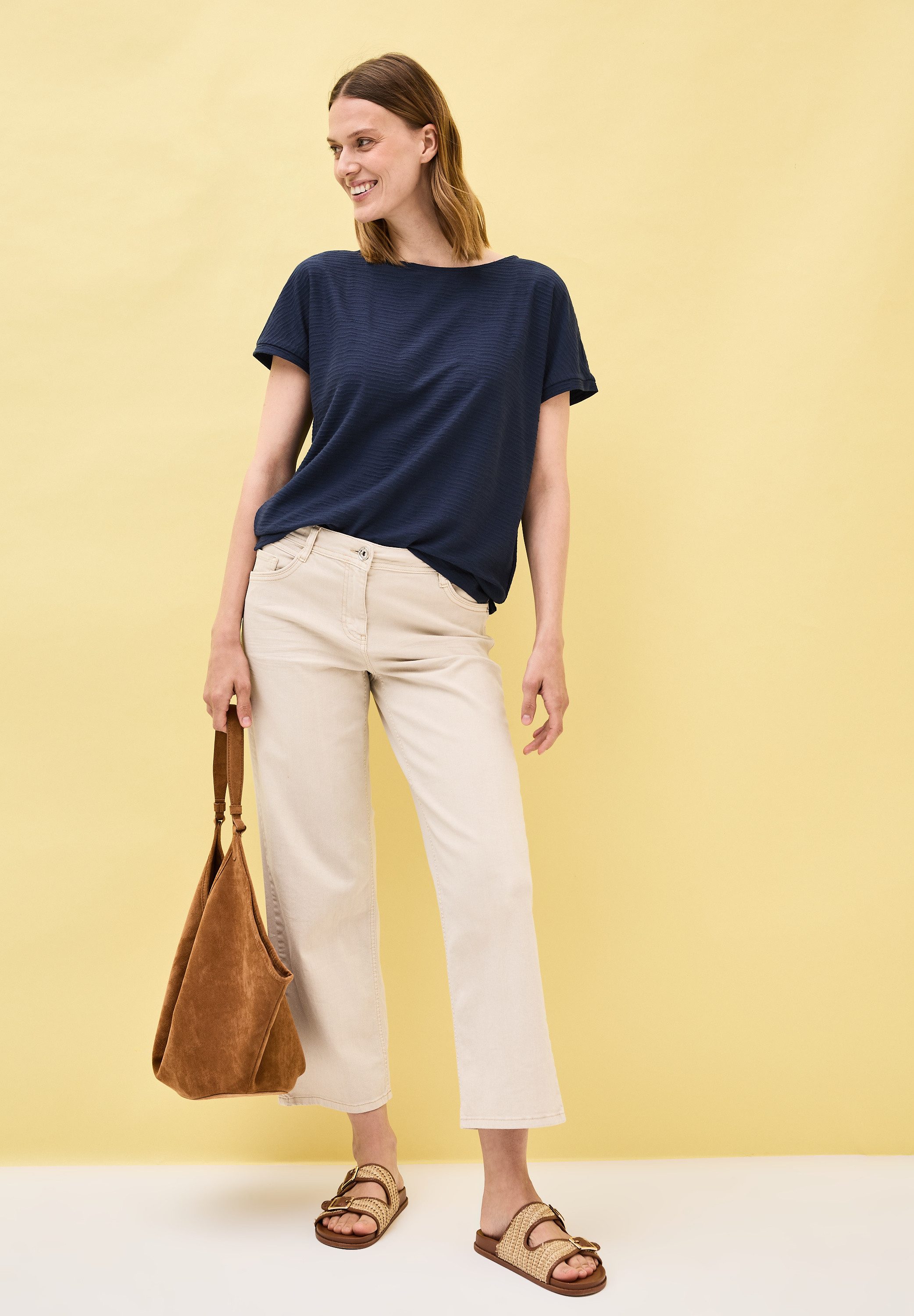 Cecil T-shirt met streepstructuur