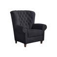 max winzer chesterfield-fauteuil victoria met elegante knoopstiksels zwart