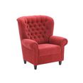 max winzer chesterfield-fauteuil victoria met elegante knoopstiksels rood