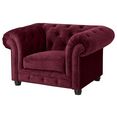 max winzer chesterfield-fauteuil old engeland met elegante knoopstiksels rood