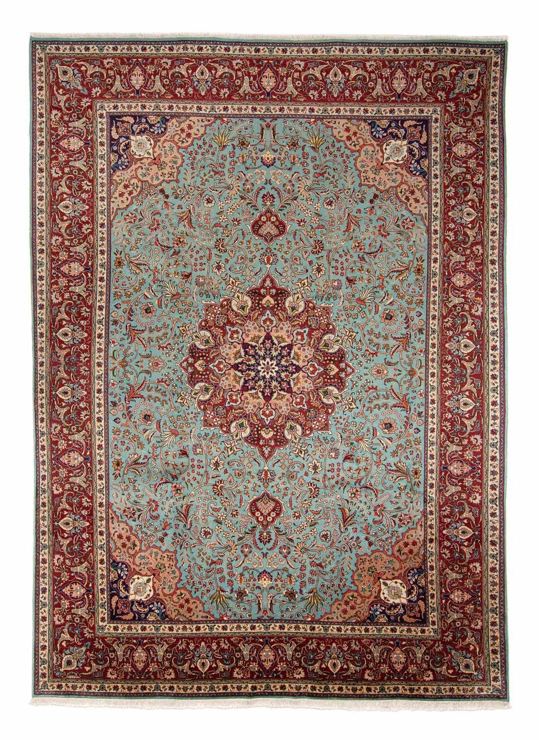 morgenland Wollen kleed Täbriz - 50 Raj Medaillon Blu scuro 295 x 200 cm Uniek exemplaar met certificaat