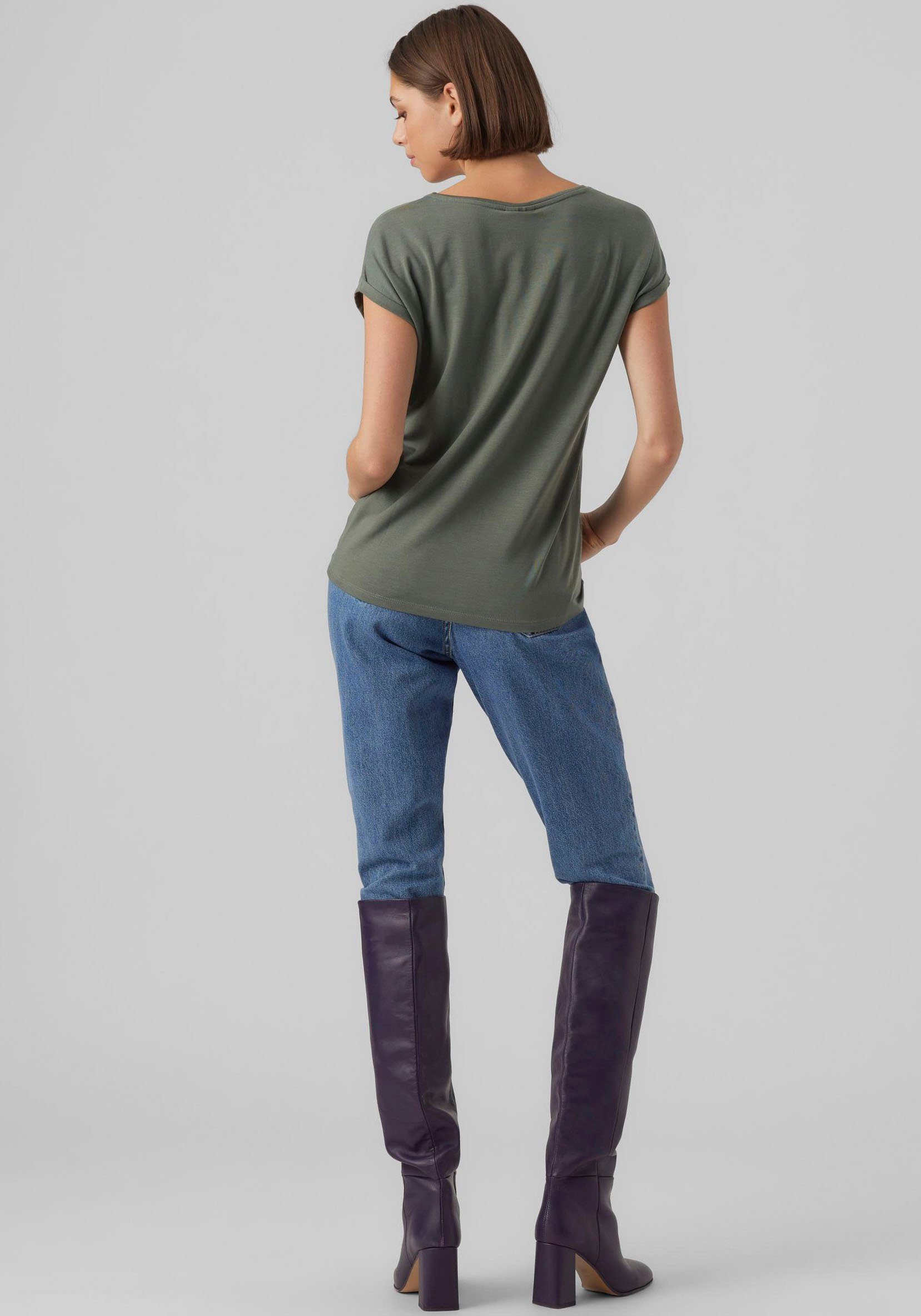 Vero Moda Shirt met ronde hals VMAVA PLAIN SS TOP GAJRS NOOS