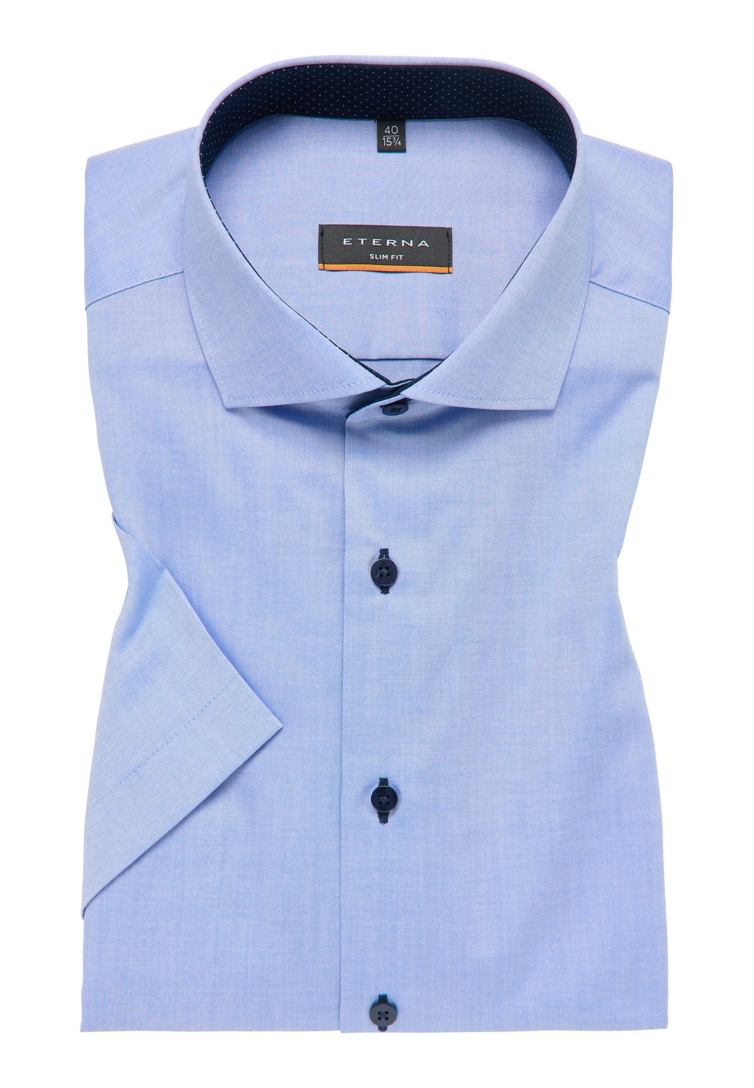 Eterna Overhemd met korte mouwen Slim fit NON IRON (strijkvrij)