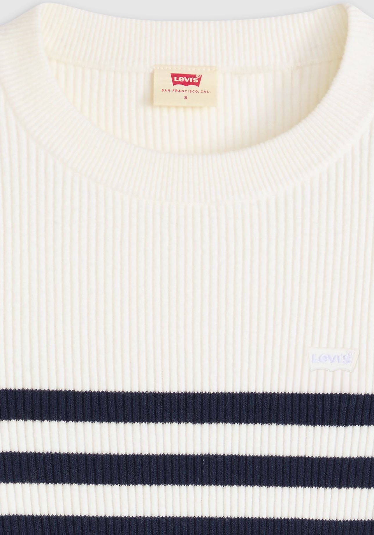 Levi's® Trui met ronde hals RIB CREW SWEATER Geribbeld breipatroon