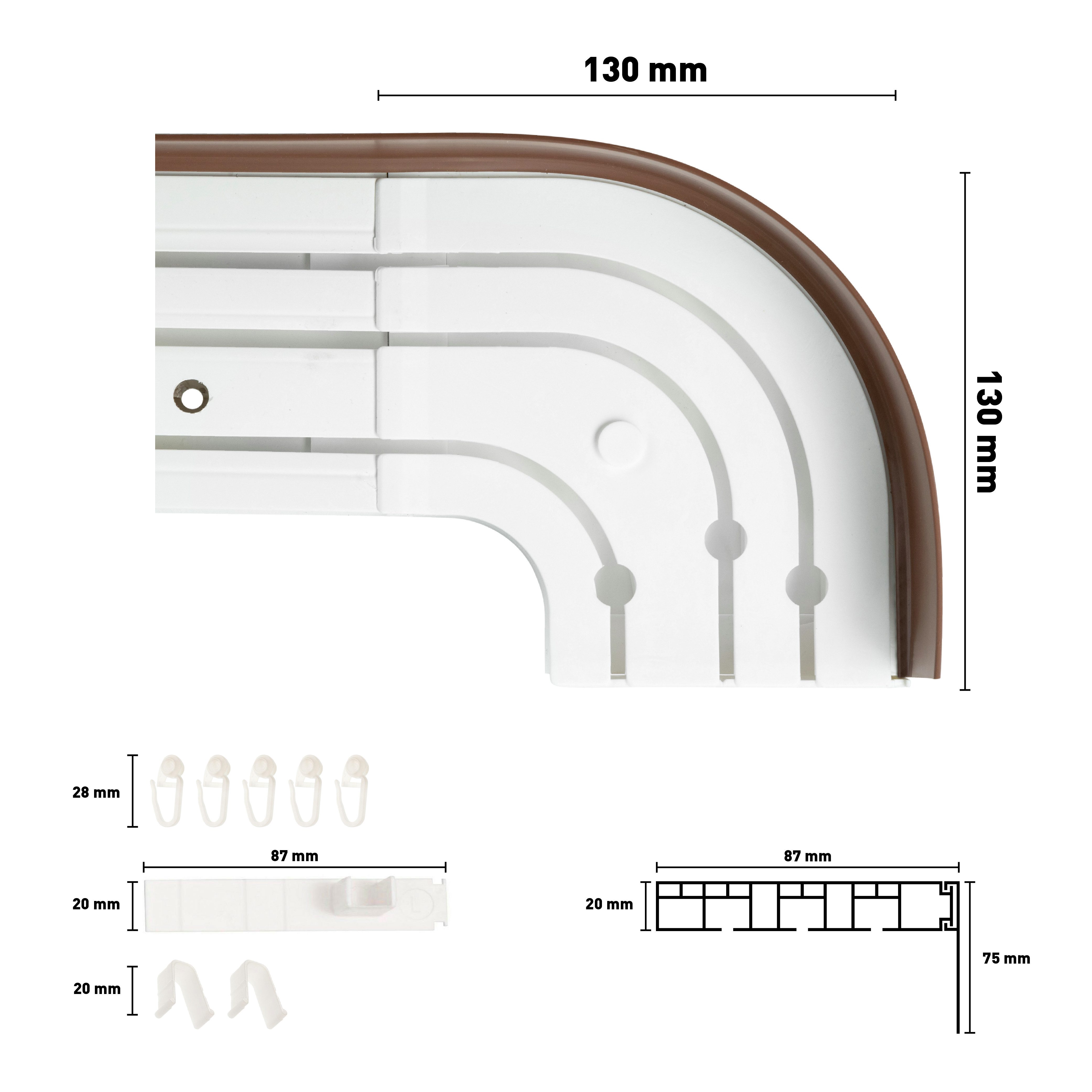 SN DECO GROUP Gordijnrail SH3 met rand 7,5 cm (1 stuk)