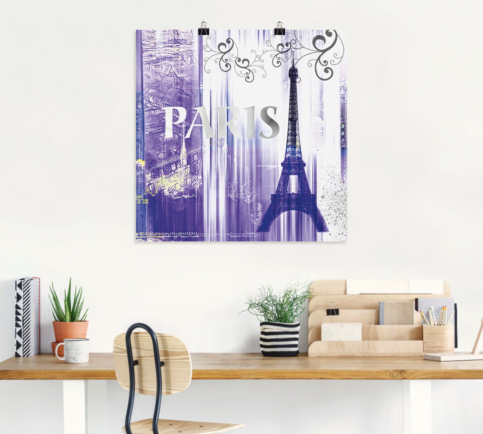 Artland Artprint Parijs Skyline collage II als artprint op linnen, poster in verschillende formaten maten