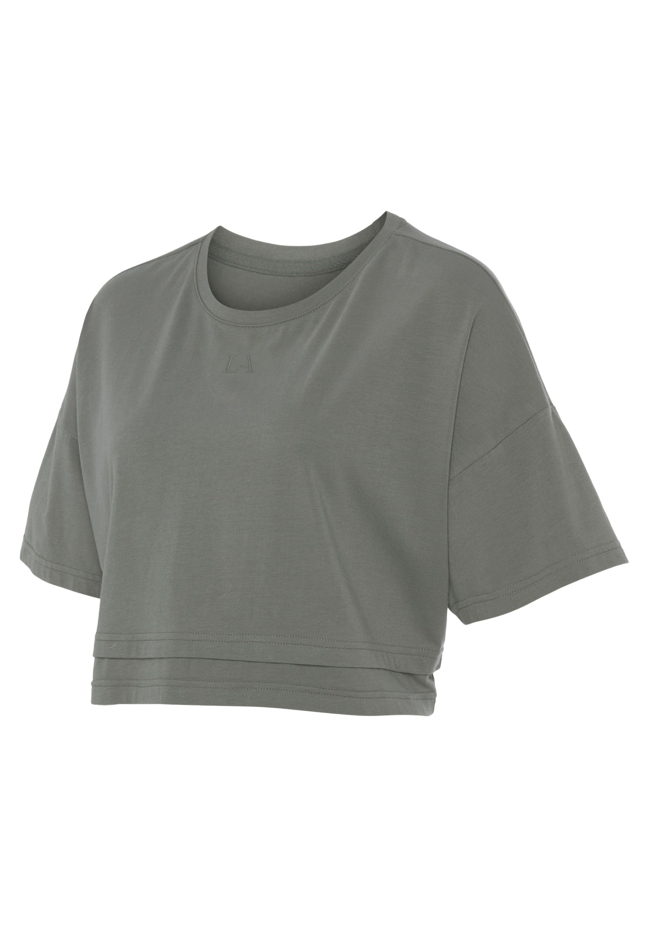 Lascana Shirt met korte mouwen met kastige snit en lagen-look